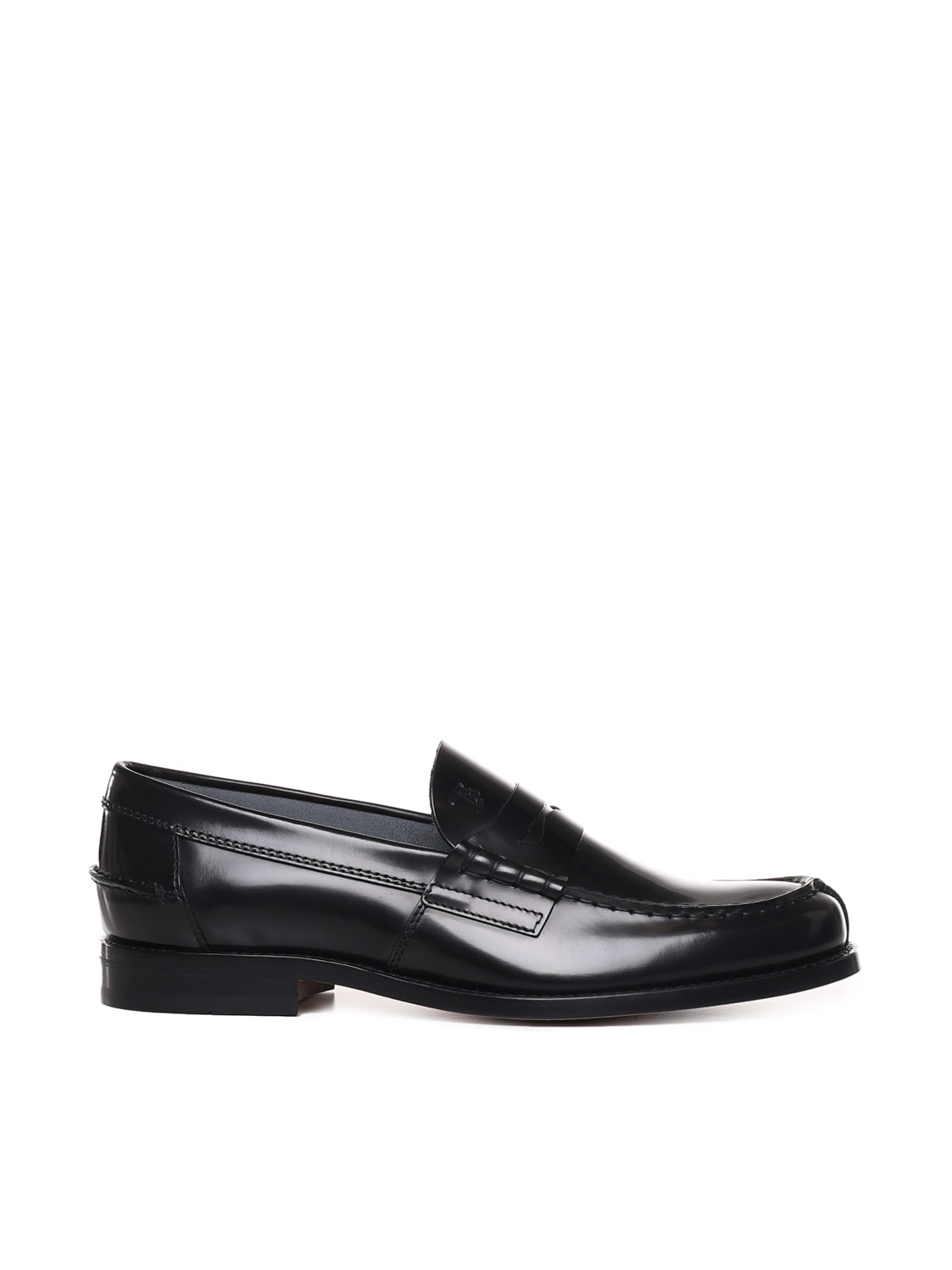 Shop Tod's Leather Moccasin In Black