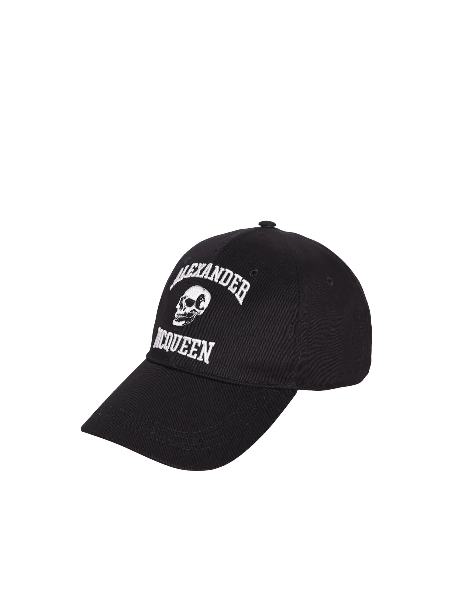 Shop Alexander Mcqueen Embroidered-motif Baseball Cap In Black