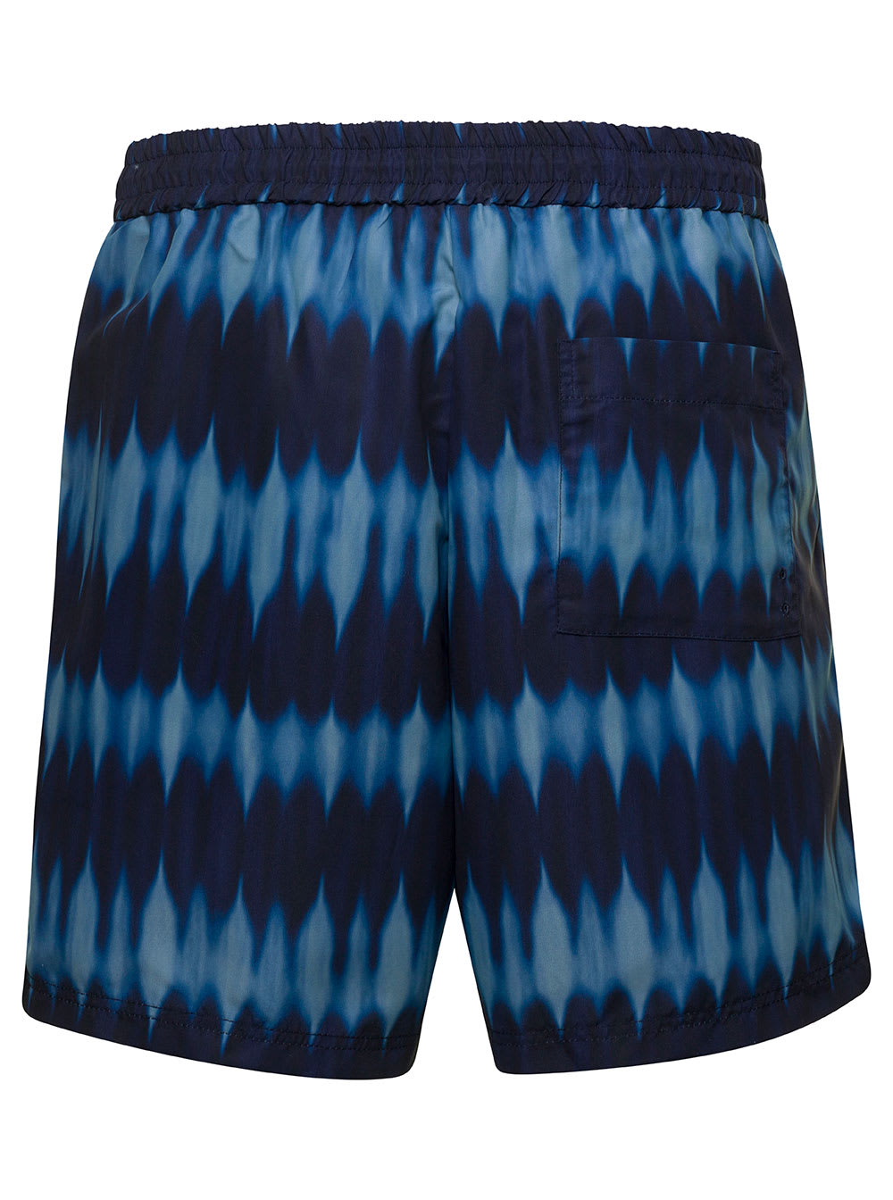 Shop Apc Bobby Blue Swim Trunks With Tie-dye Print And Drawstring In Nylon Man