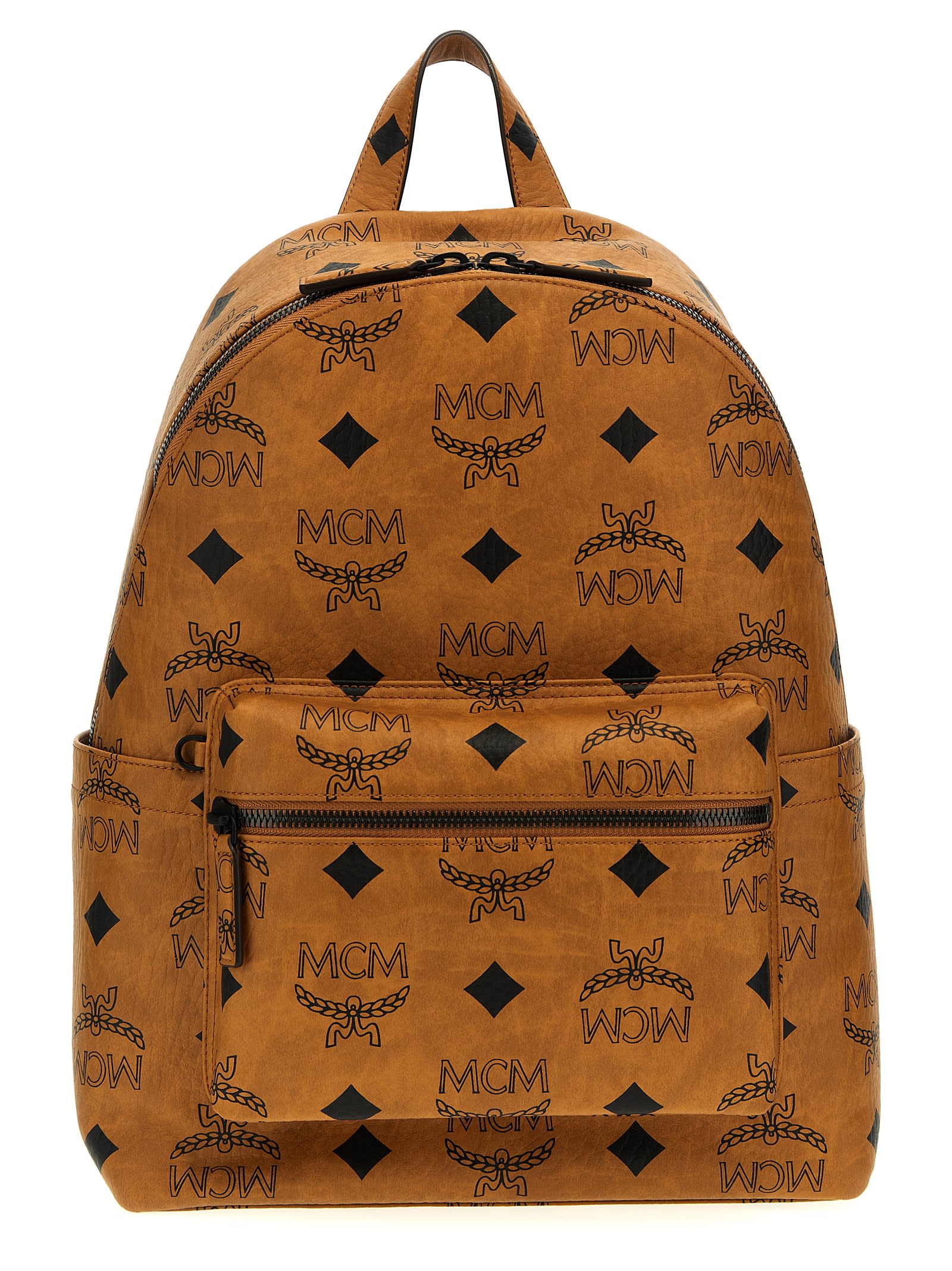 Shop Mcm Stark Medium Backpack In Brown