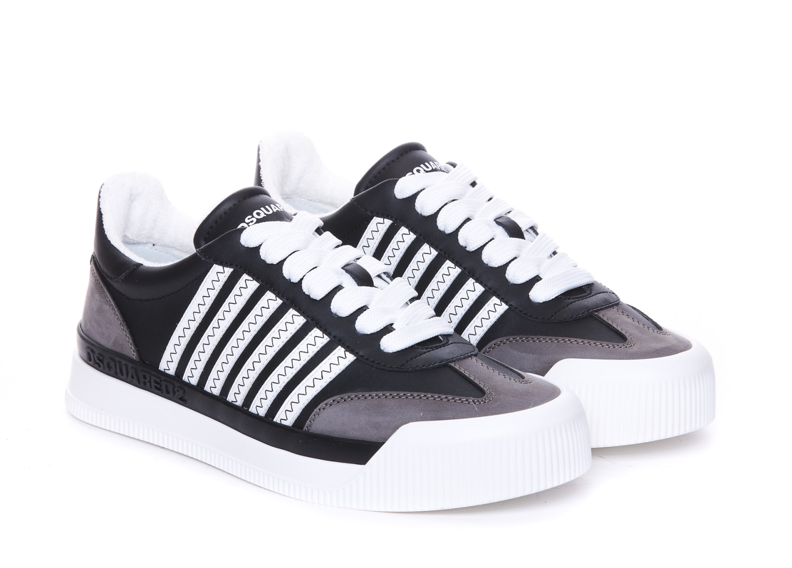 Shop Dsquared2 New Jersey Sneakers In Nero/bianco