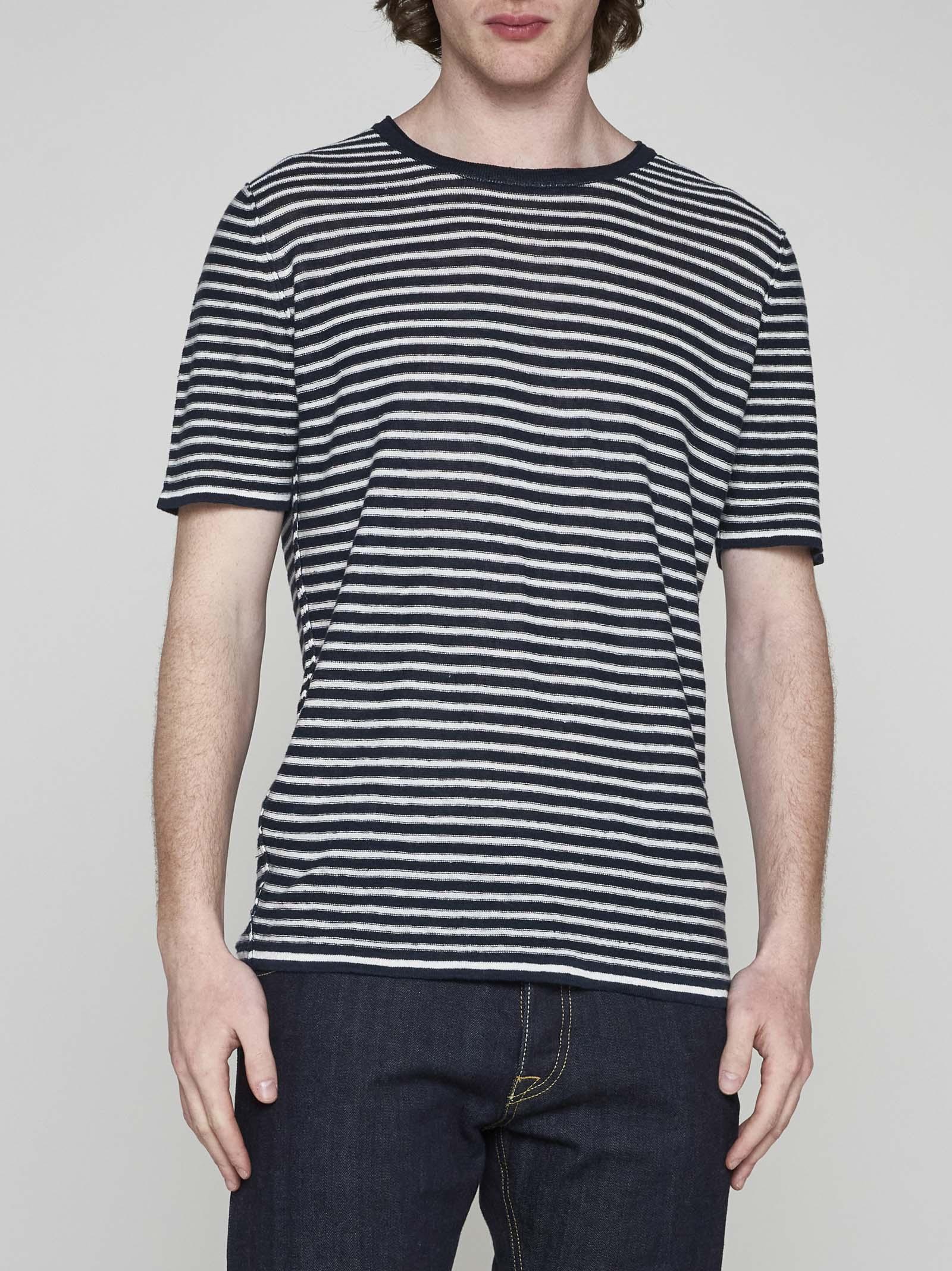 Shop Roberto Collina Striped Linen T-shirt