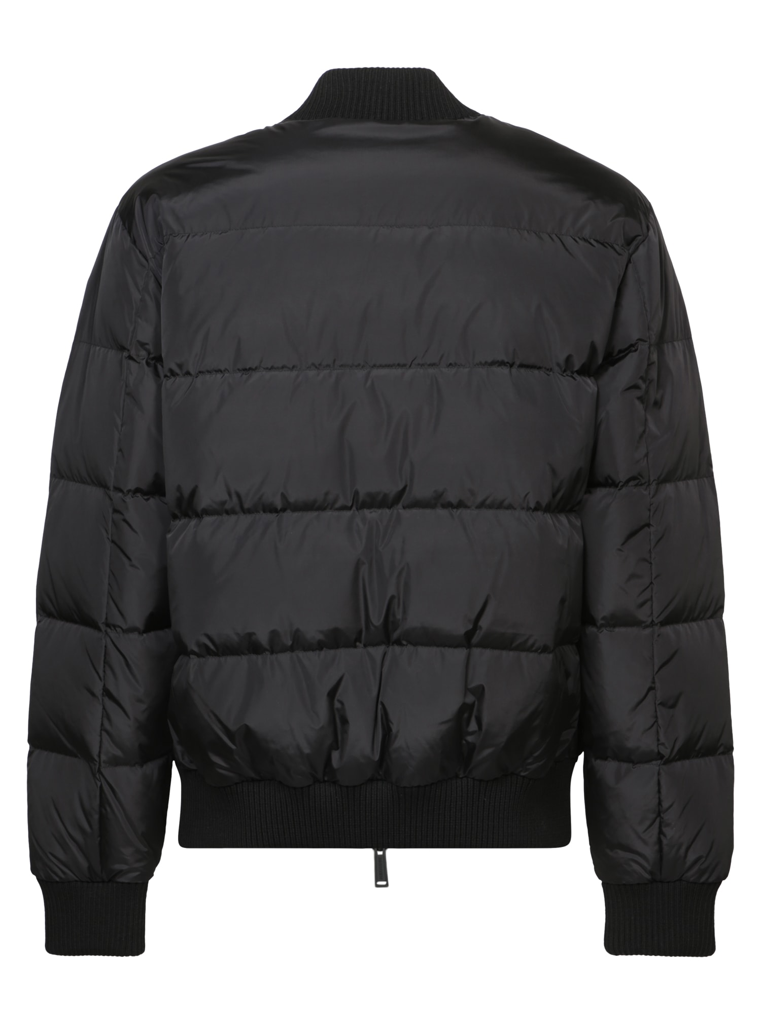 Shop Dsquared2 Black Puff Logo Bomber Jacket