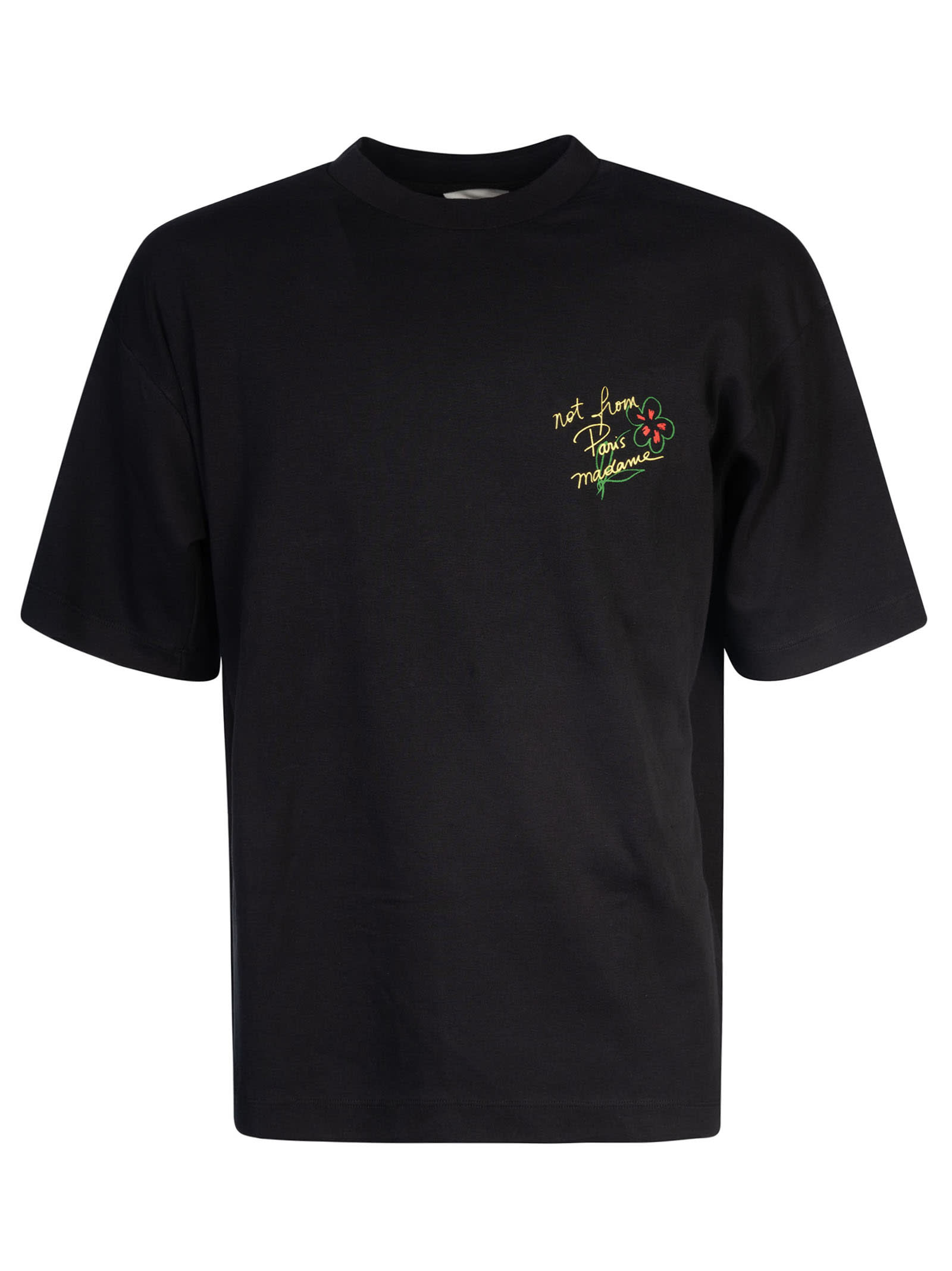 Shop Drôle De Monsieur Slogan T-shirt In Black