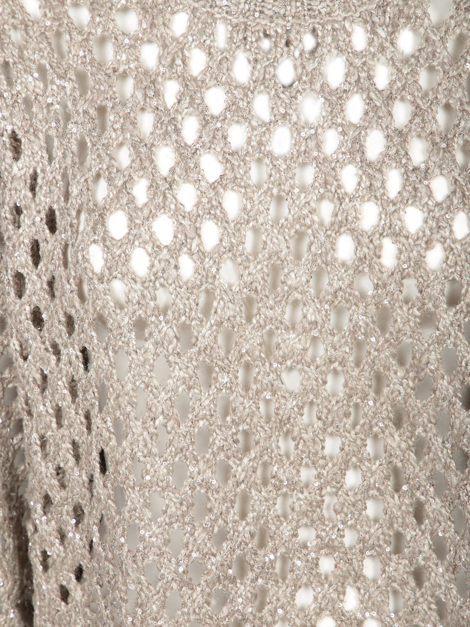 Brunello Cucinelli Beige Silk Sweater With Sequins In Neutral