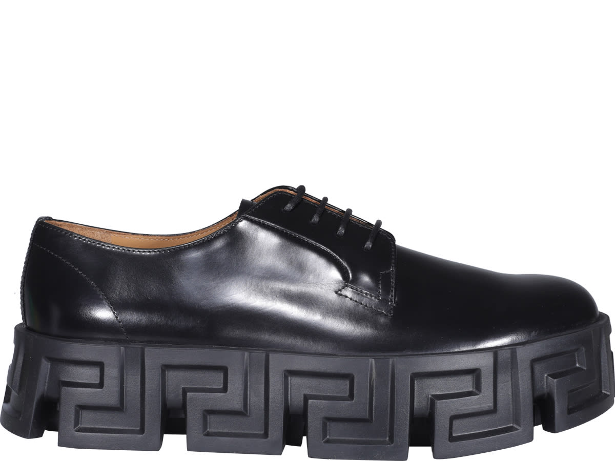 Versace Greca Labyrinth Laced Up Shoes