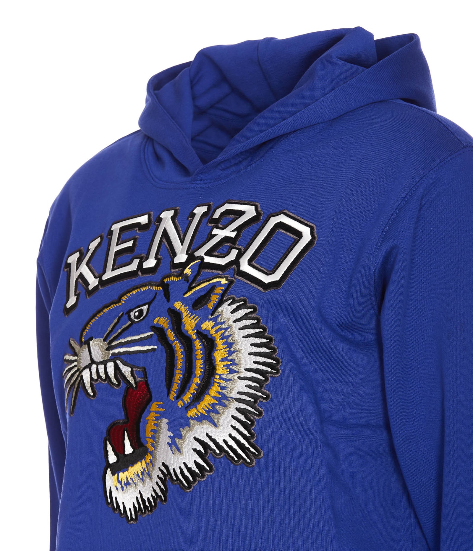 Shop Kenzo Tiger Varsity Hoodie In Blue