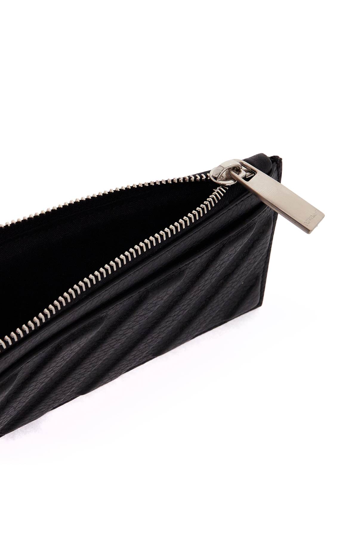 Shop Off-white Leather Diag Card Holder In Black No Color (black)