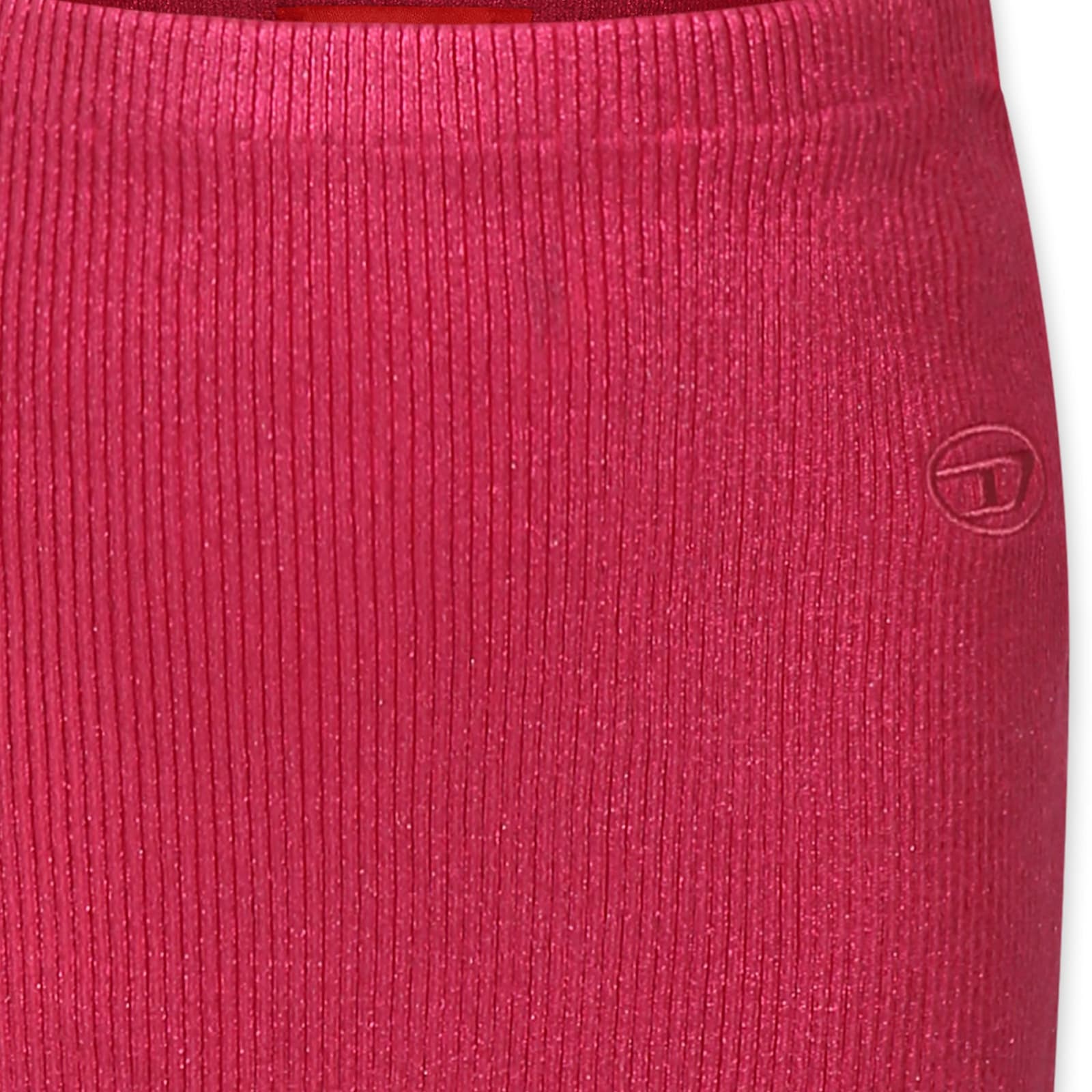 Diesel Fuchsia Skirt For Girl With Logo In Fuchsia