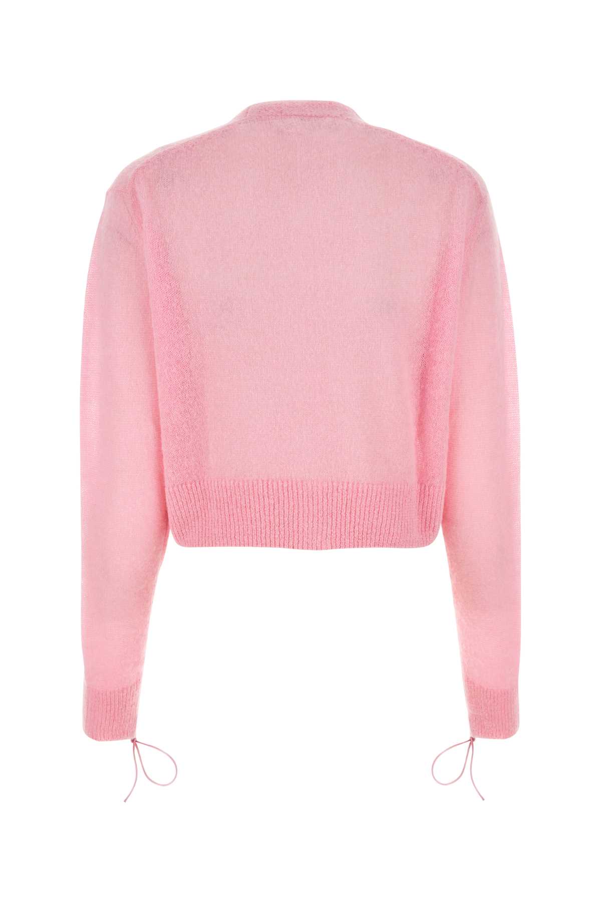 Shop Cecilie Bahnsen Pink Alpaca Blend Cardigan In Softpink