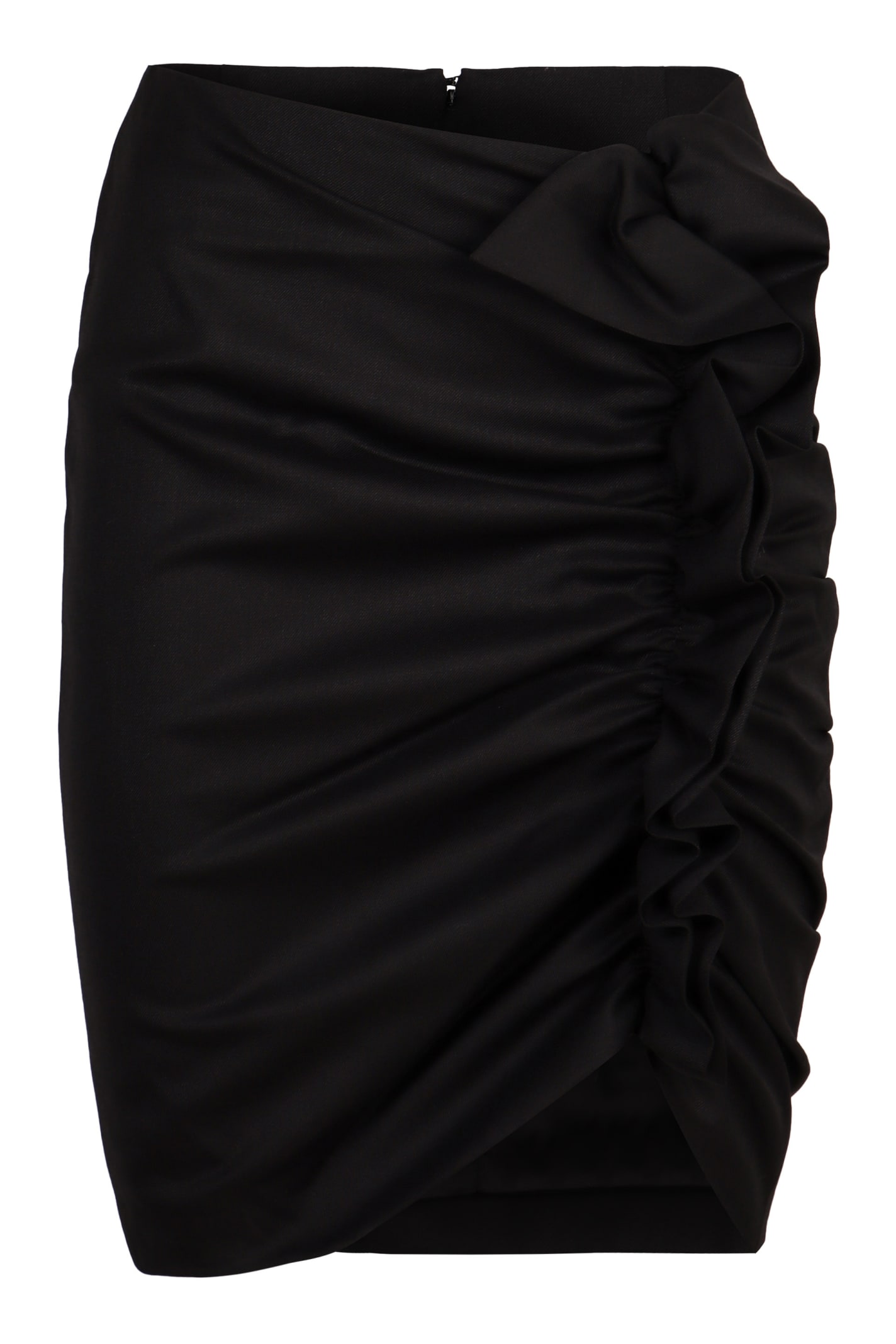 Shop Nina Ricci Wool Mini Skirt In Black