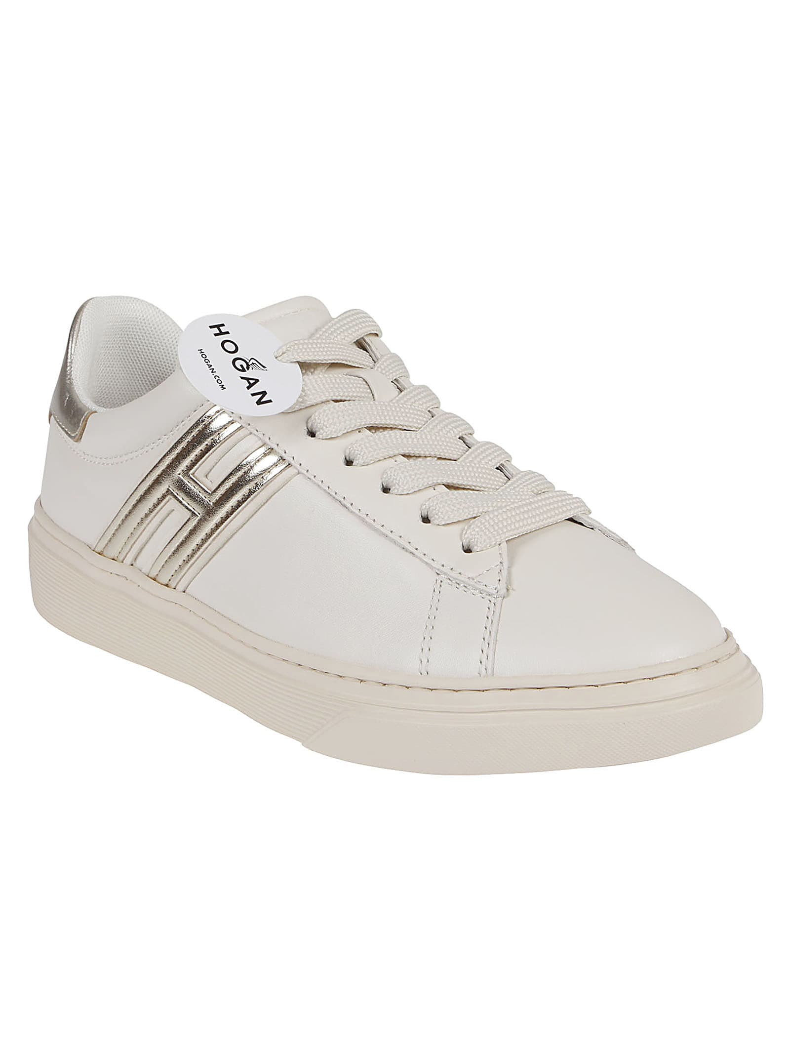Shop Hogan H365 Sneakers In Yogurt/platino/bianco Marmo