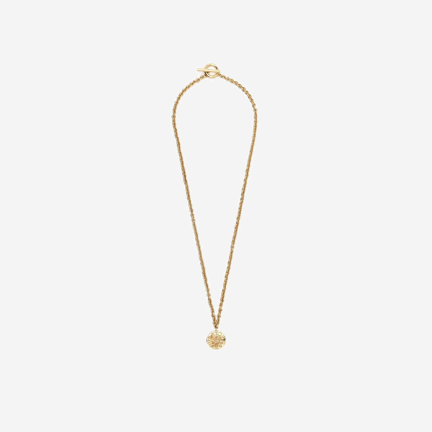 Shop Patou Brass Necklace With Logo Charm In Golden