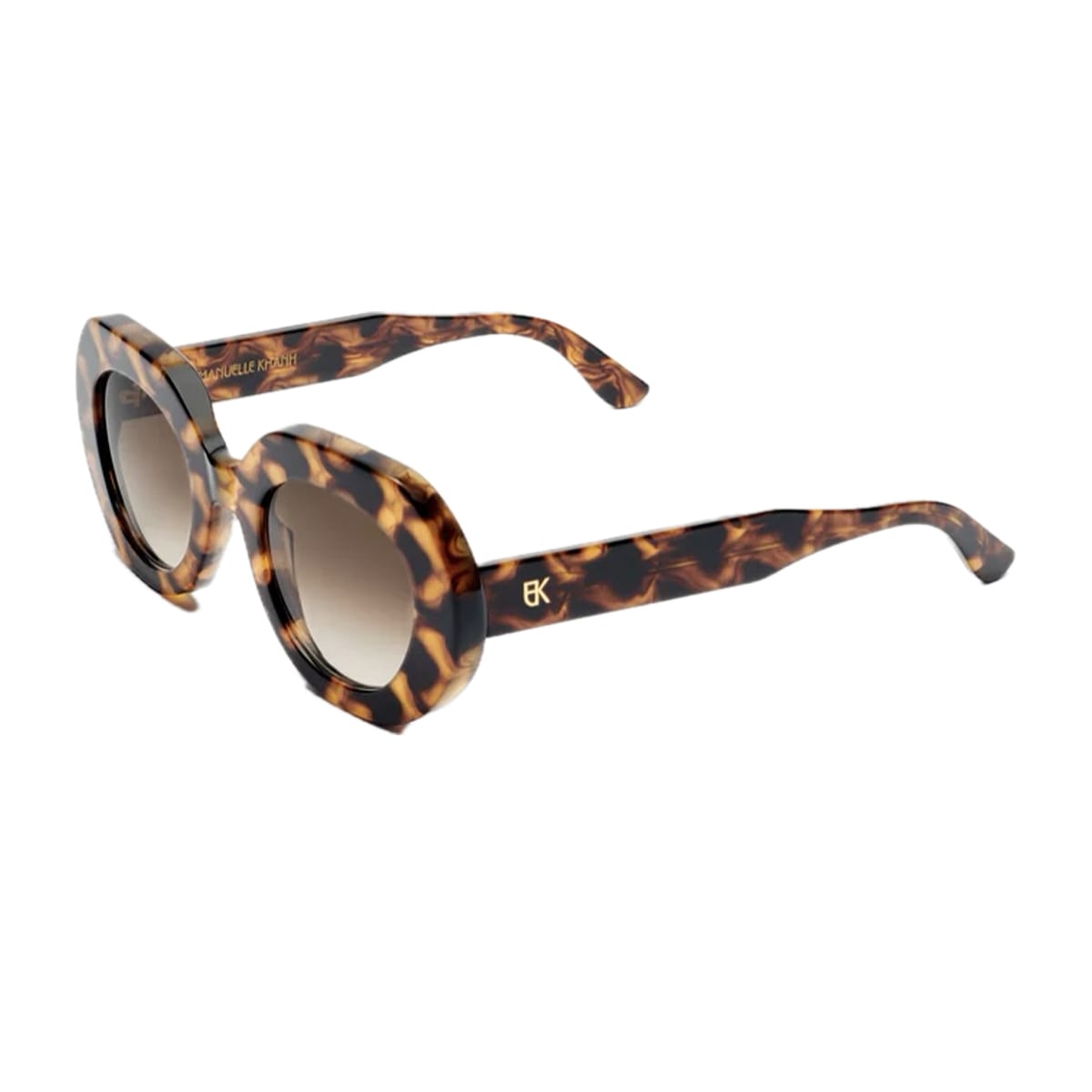 Emmanuelle Khanh Emmanuel Kahn Love 820 Tartarugato/ecaille Fleur Sunglasses In Brown