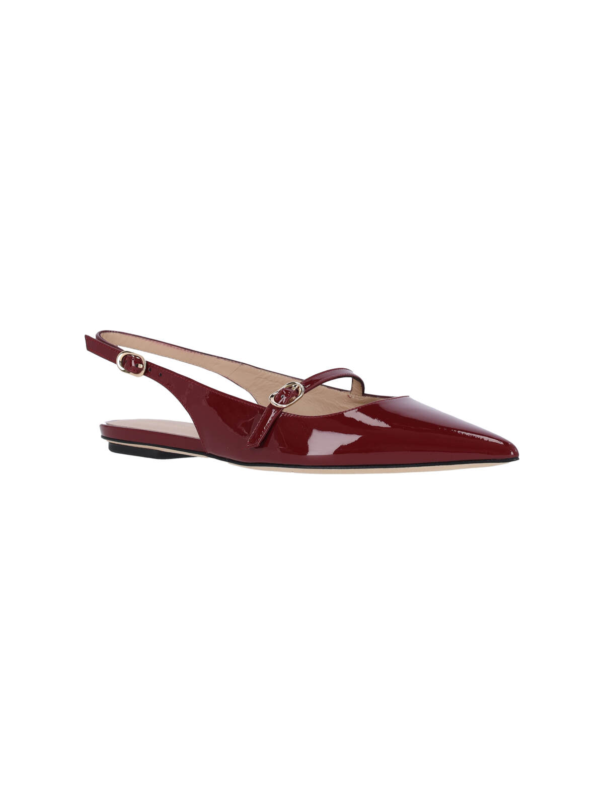 Stuart Weitzman 'emilia' Bordeaux Slingback Sandals With Adjustable Strap Closure In Red