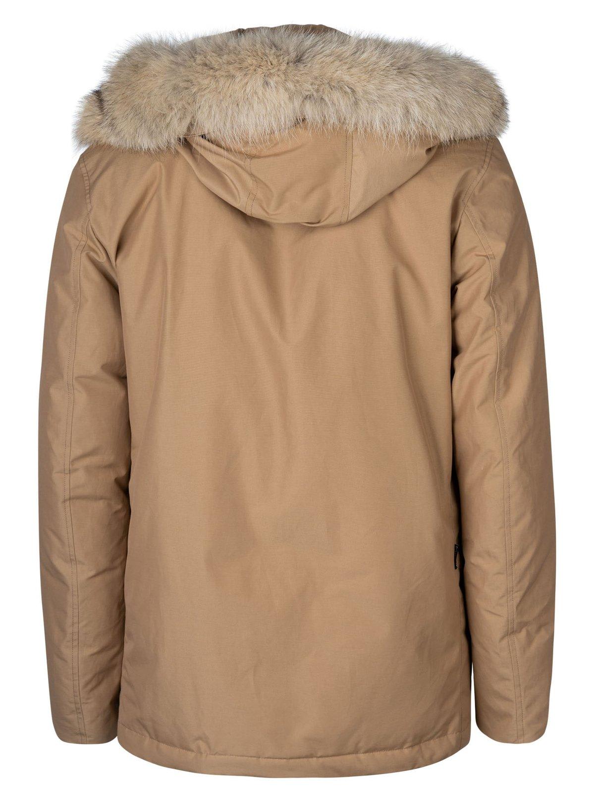 Shop Woolrich Arctic Anorak Down Jacket In Beige