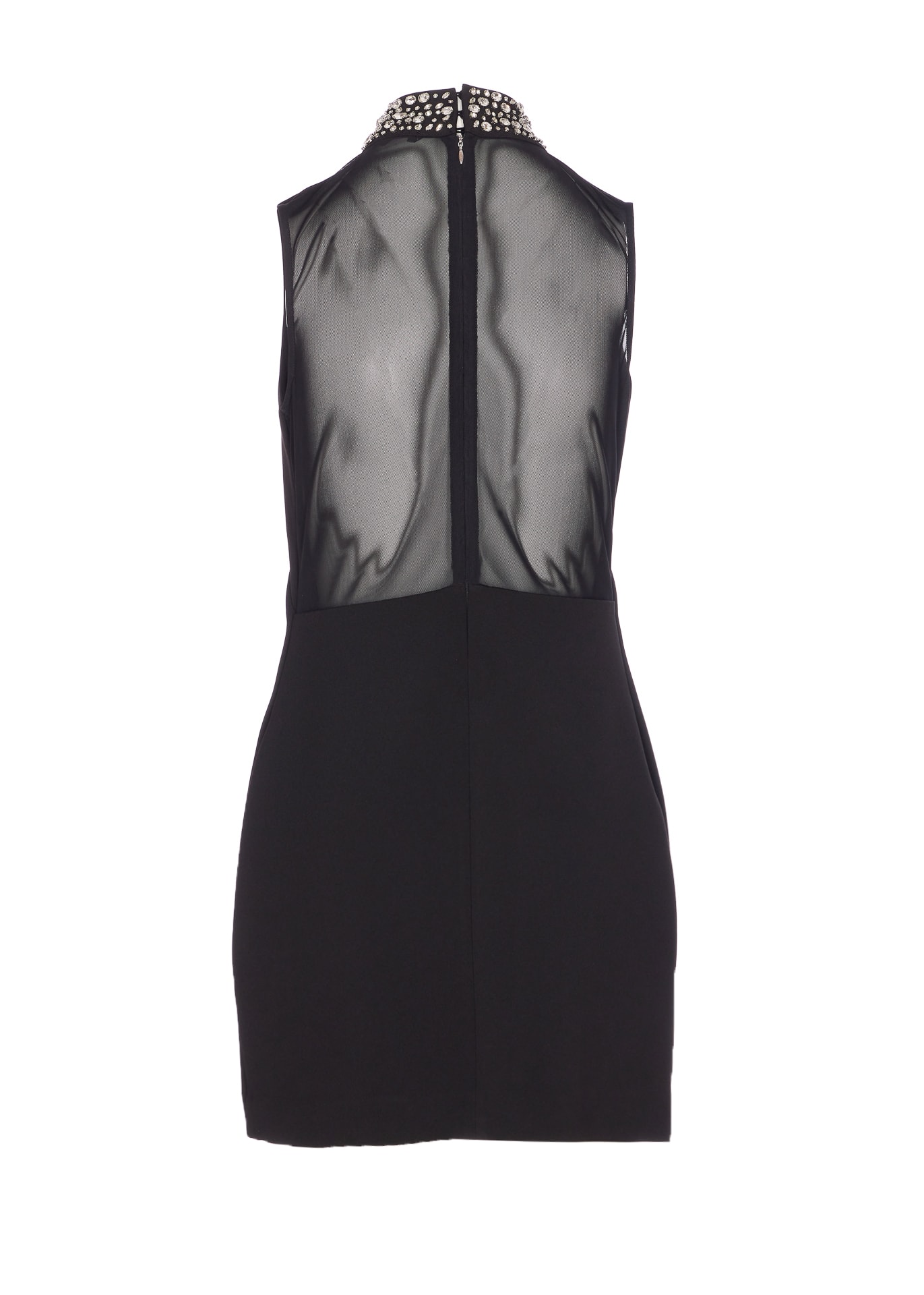Liu •jo Crystal-embellished Mini Dress In Black