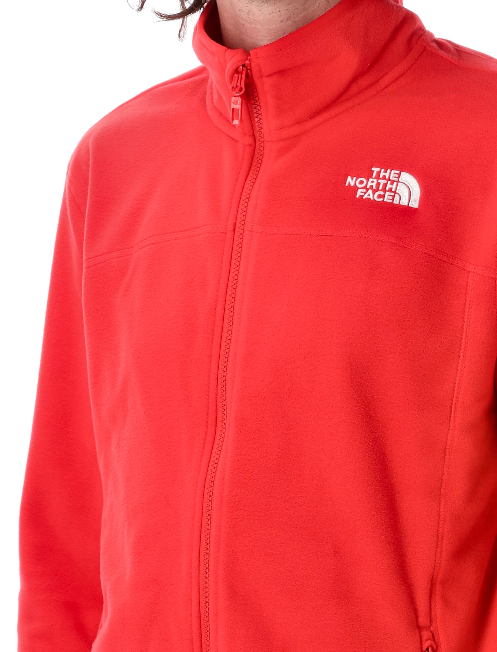 Shop The North Face 100 Glacier Full-zip Fleece In High Risk Red