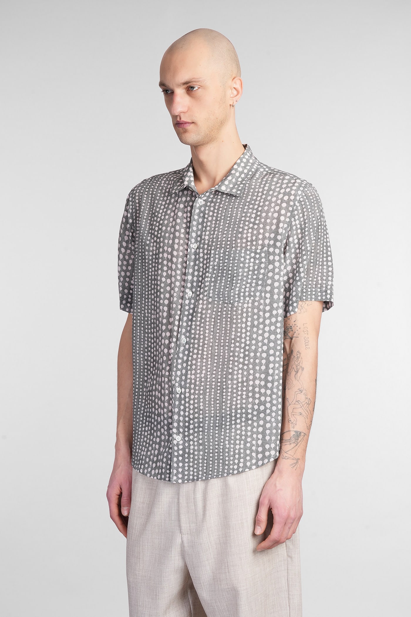 Mauro Grifoni Shirt In Green Silk In Green