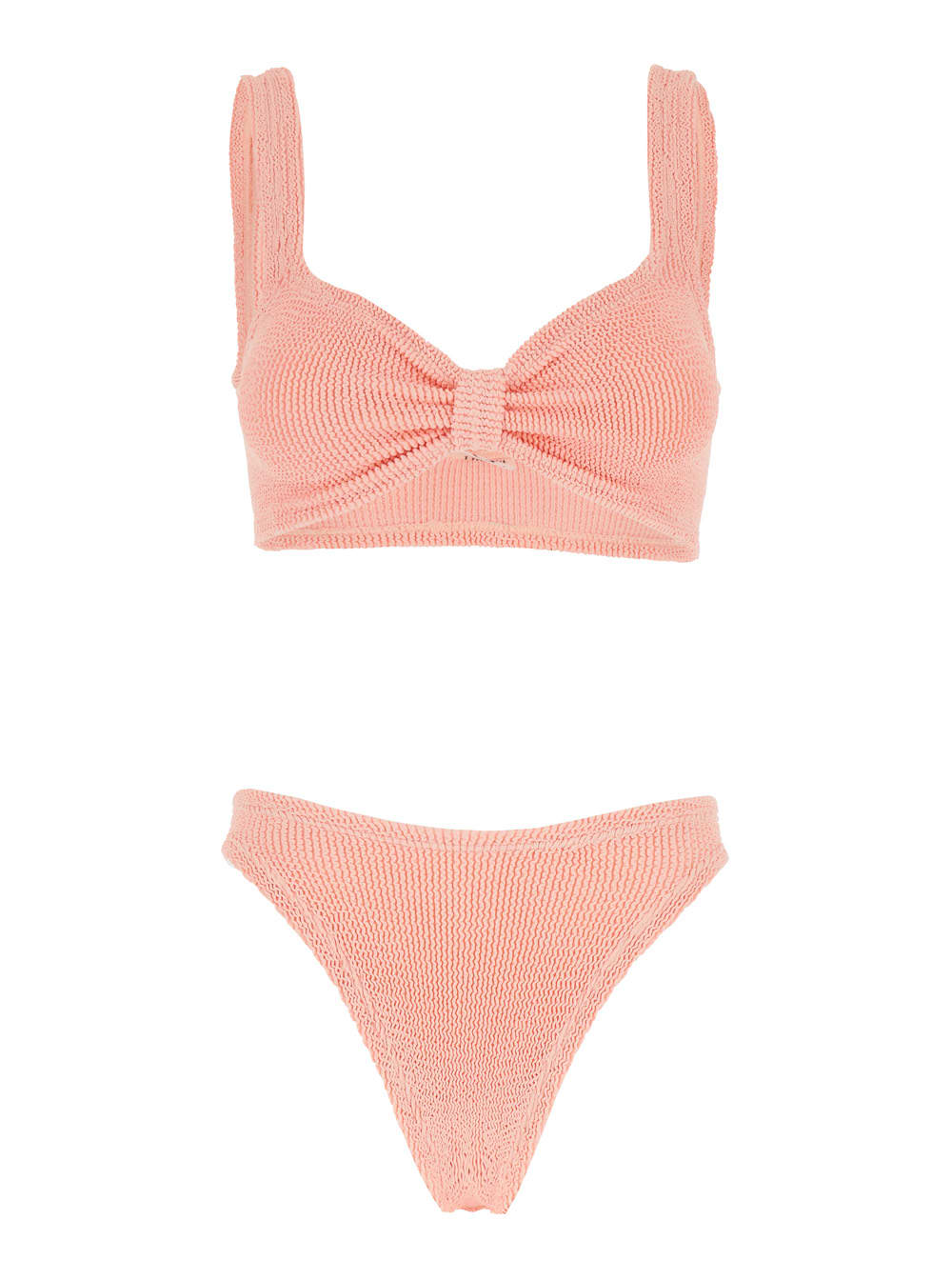 bonnie Pink Bikini With Knot Detail In Ribbed Fabric Woman