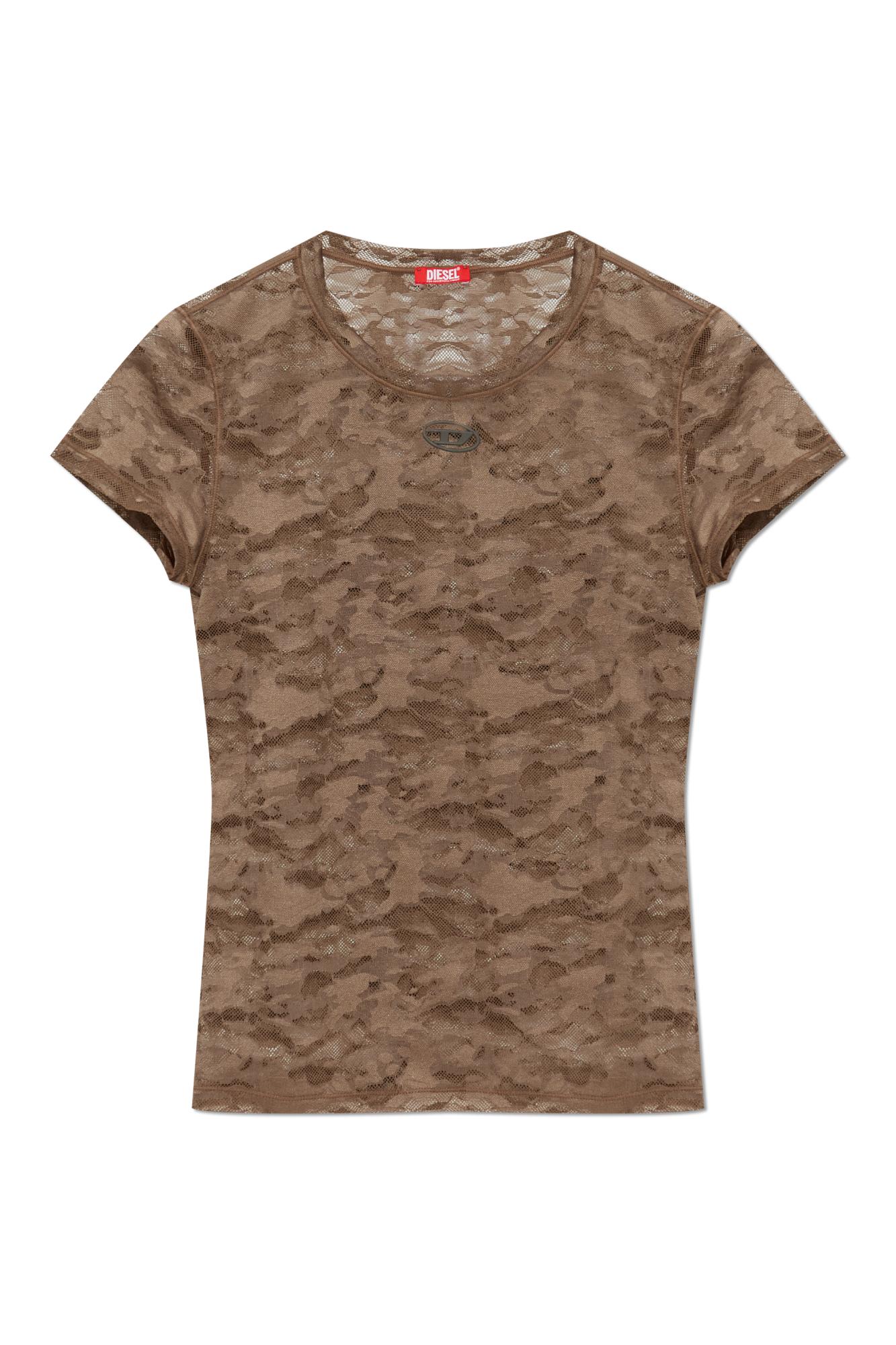 Diesel Camouflage Print T-shirt In Brown