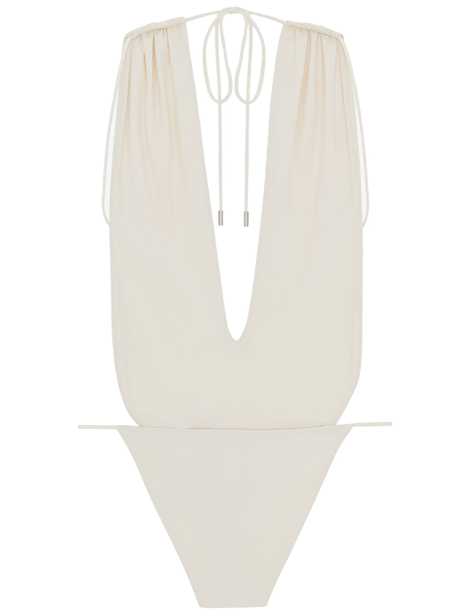 Shop Saint Laurent Highleg Onepiece Swimsuit In White