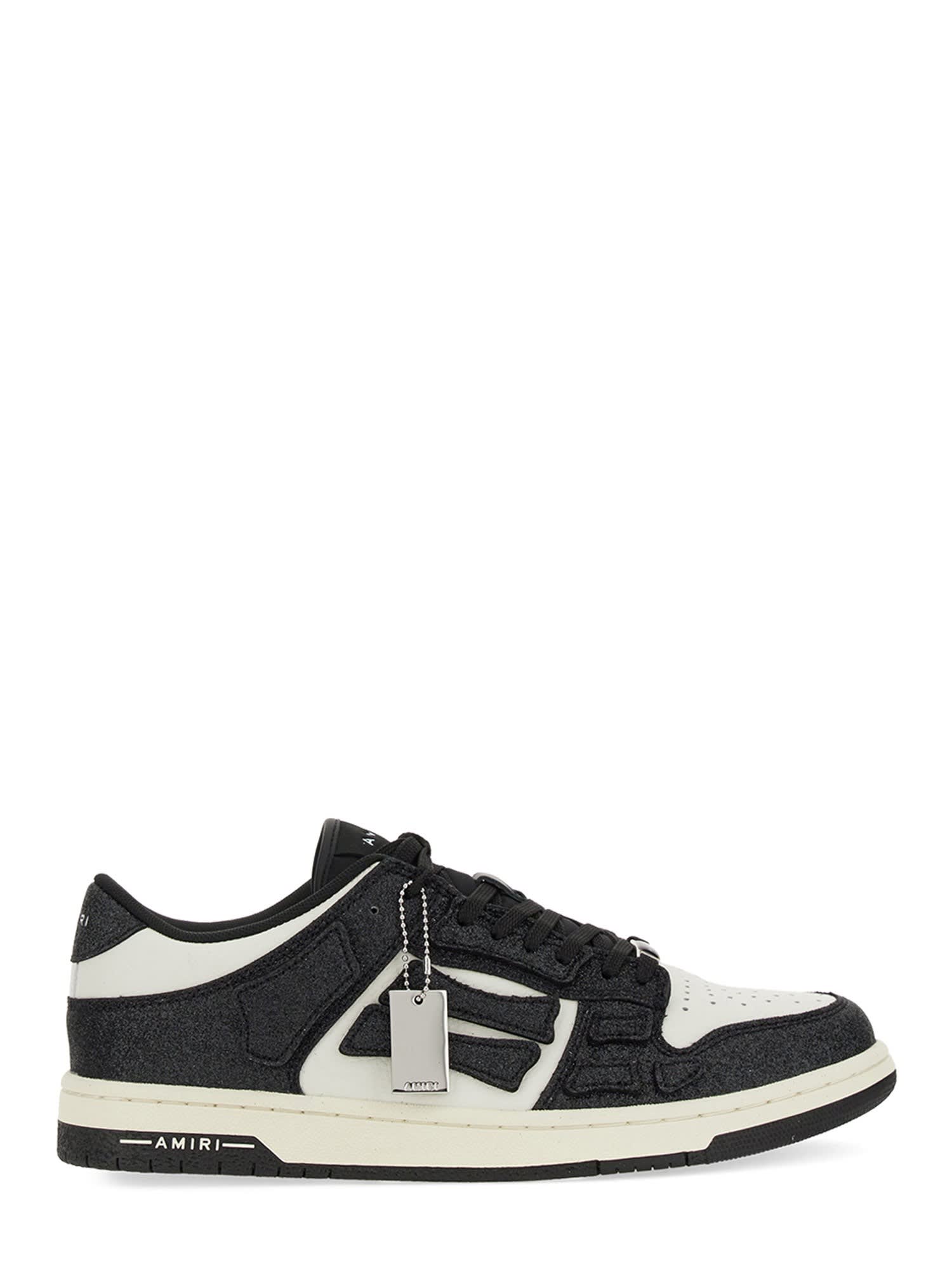 Amiri Skel Sneakers In White And Black Leather In Black