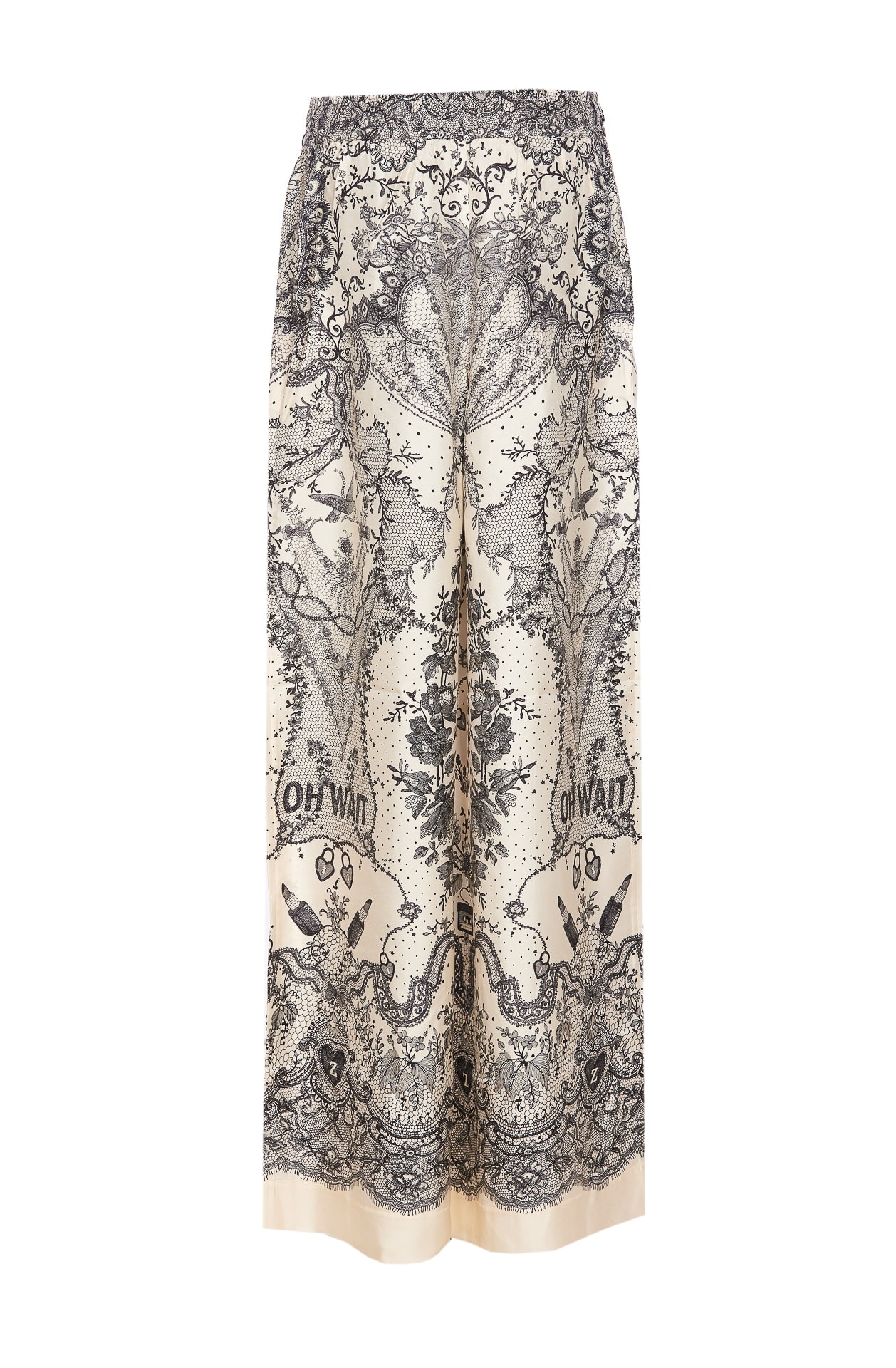 Zimmermann Wide Crush Trousers In Silk Women In Grey