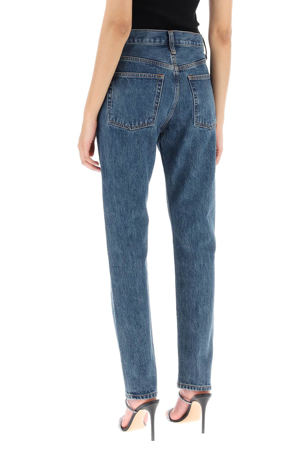 Shop Wardrobe.nyc Slim Jeans With Acid Wash In Indigo (blue)