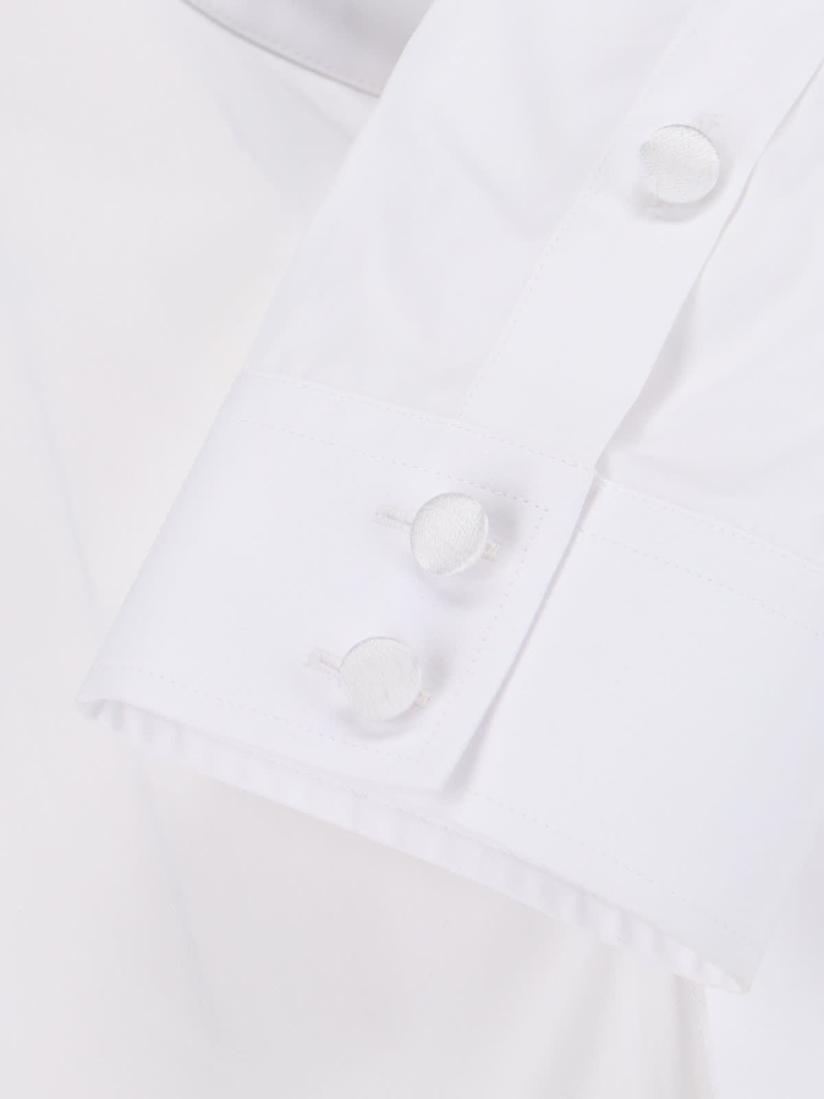 Shop Balmain Mandarin Collar Shirt In White