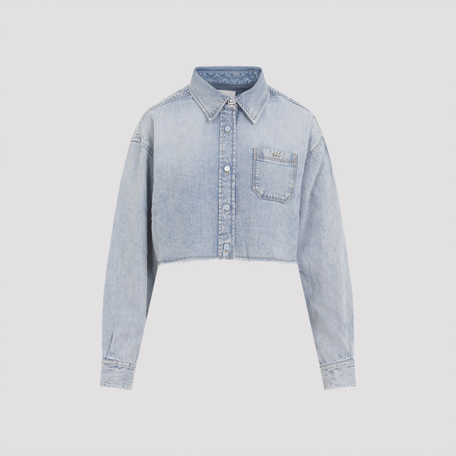 Shop Givenchy Shirt In Ice Blue