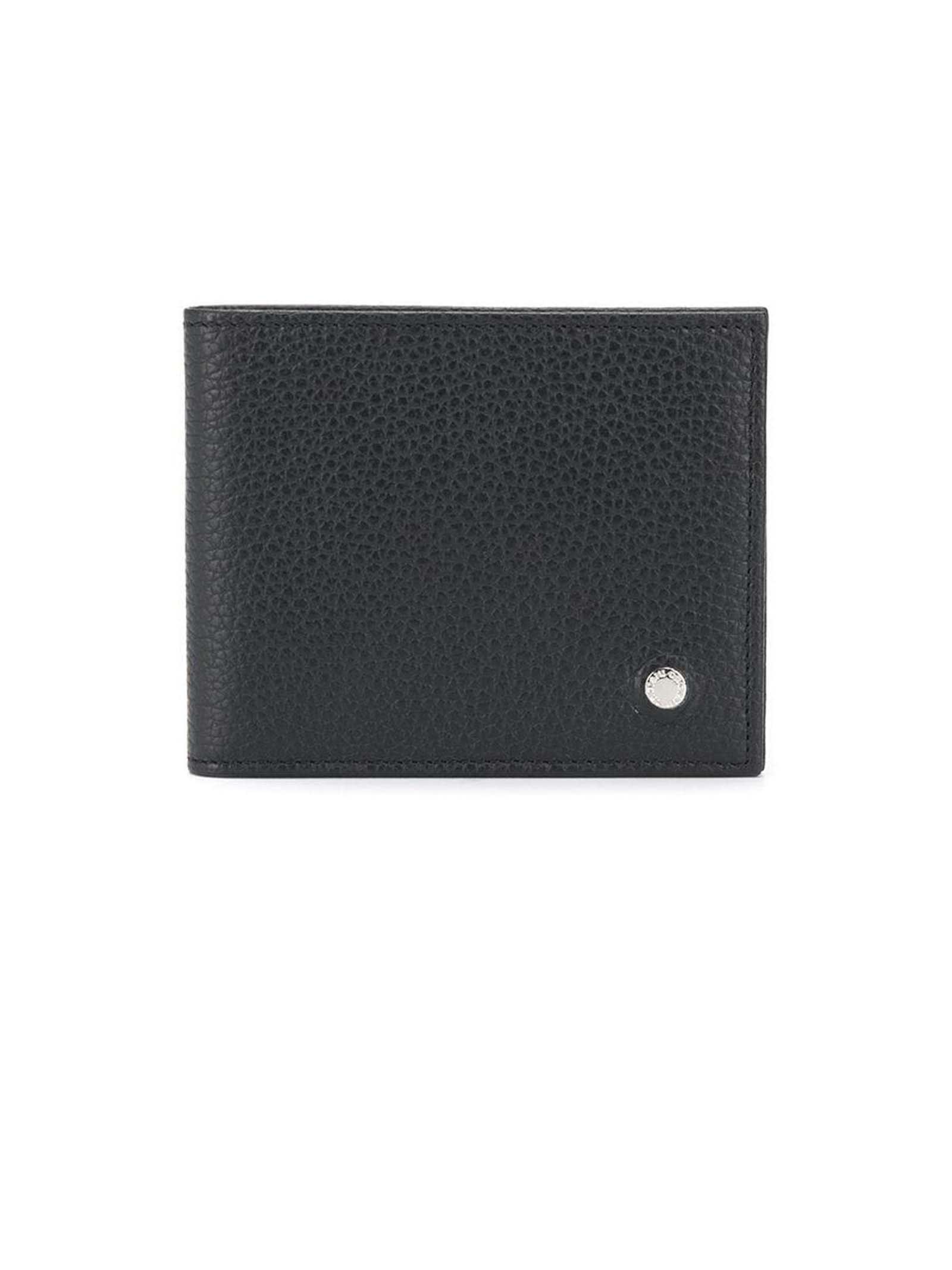 Orciani Black Leather Bifold Wallet