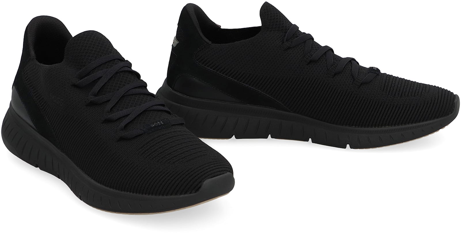 Hugo Boss Boss Slon Fabric Low-top Sneakers In Black