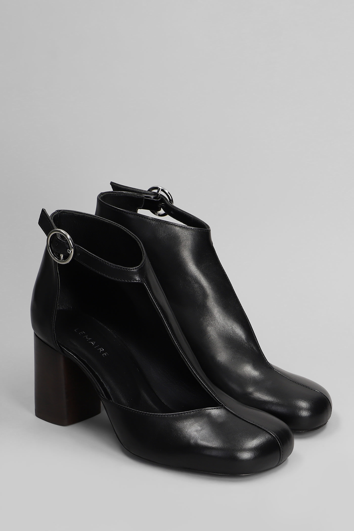 Lemaire 80mm Almond Toe Ankle Boots In Black