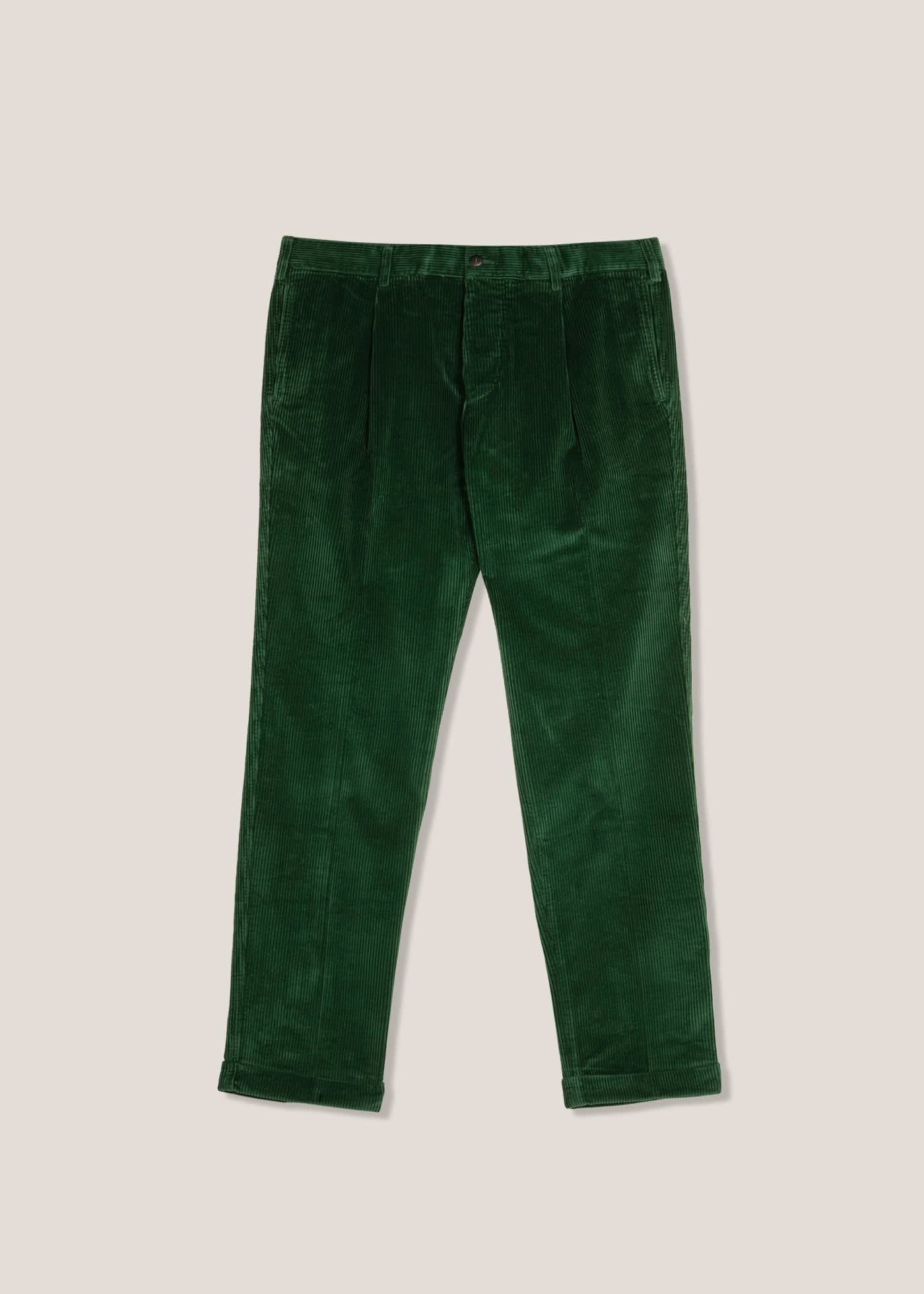 Shop Doppiaa Aantioco Single Pleatd Cotton Corduroy Trousers