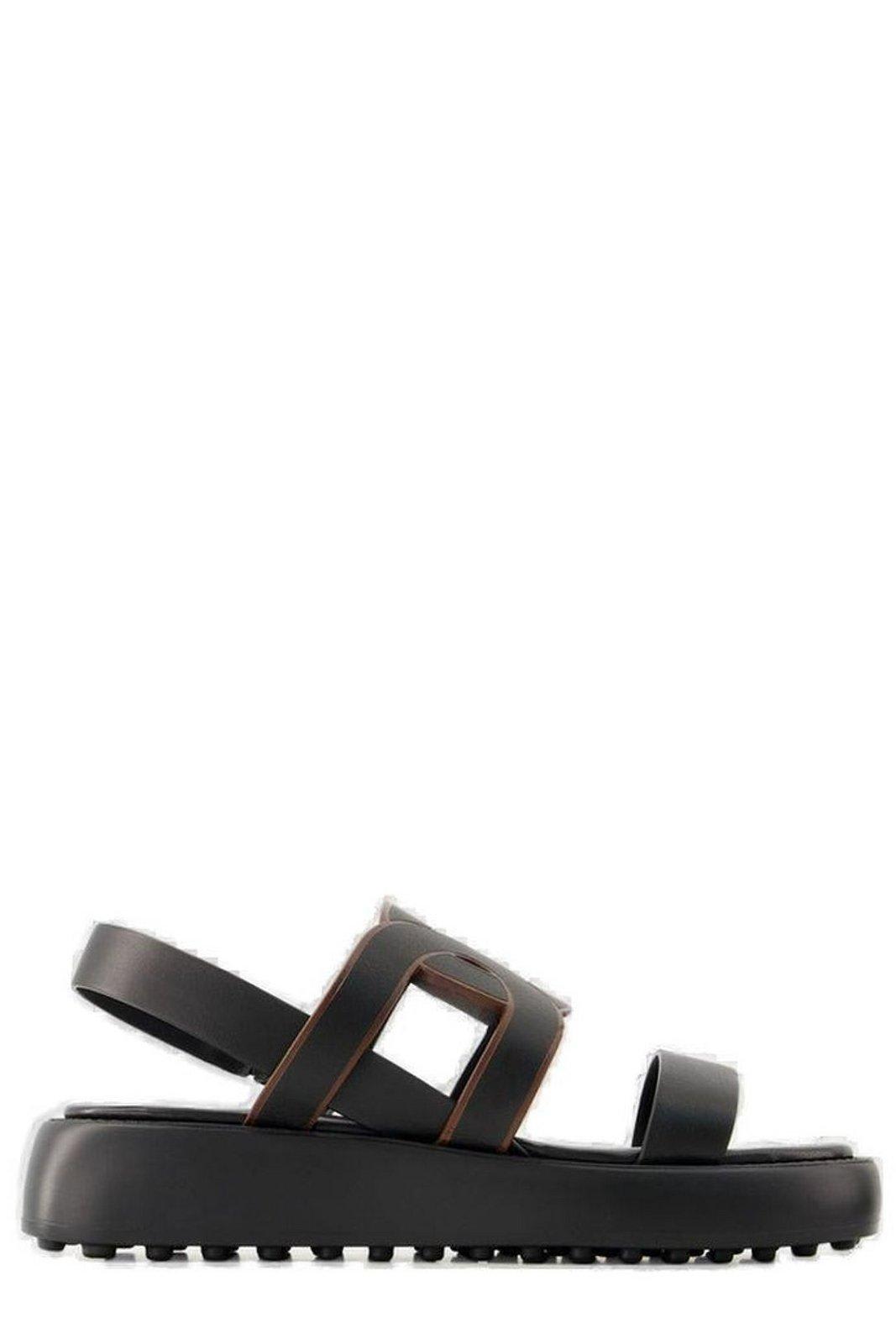 Shop Tod's Cut-out Detailed Platform Sandals In Black