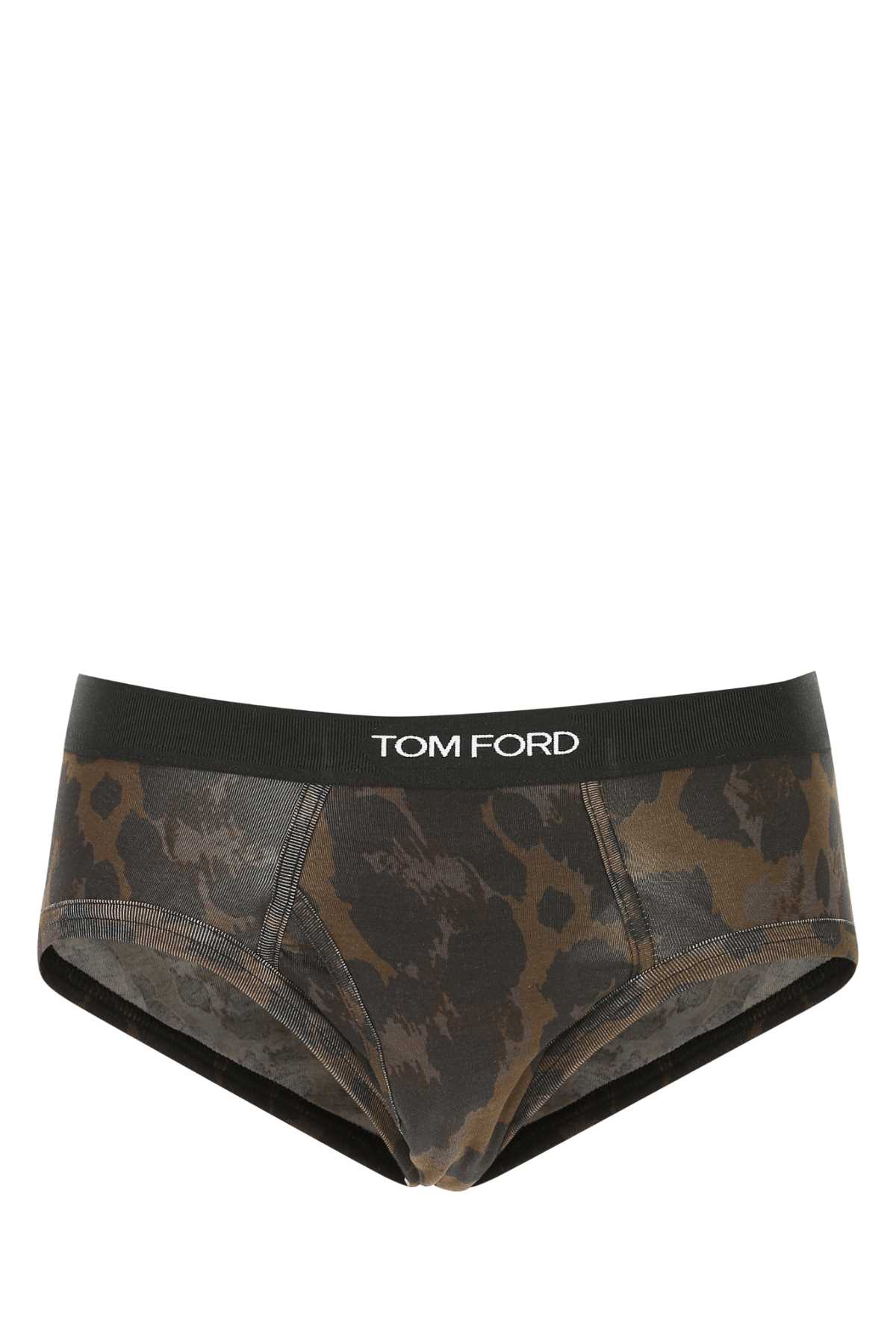 Shop Tom Ford Printed Stretch Cotton Brief In 208