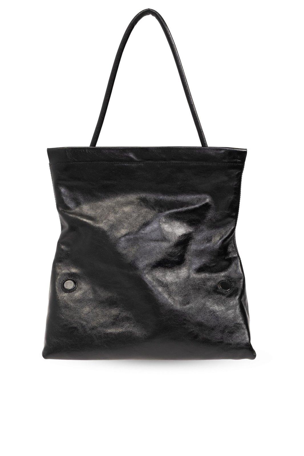 Shop Ami Alexandre Mattiussi Grocery Logo Plaque Tote Bag In Noir