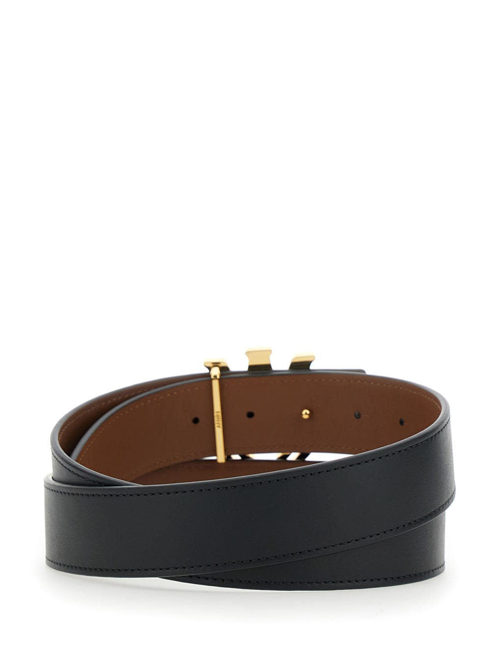 Amiri Black Belt With Logo Plaque On The Front In Leather Man In Black