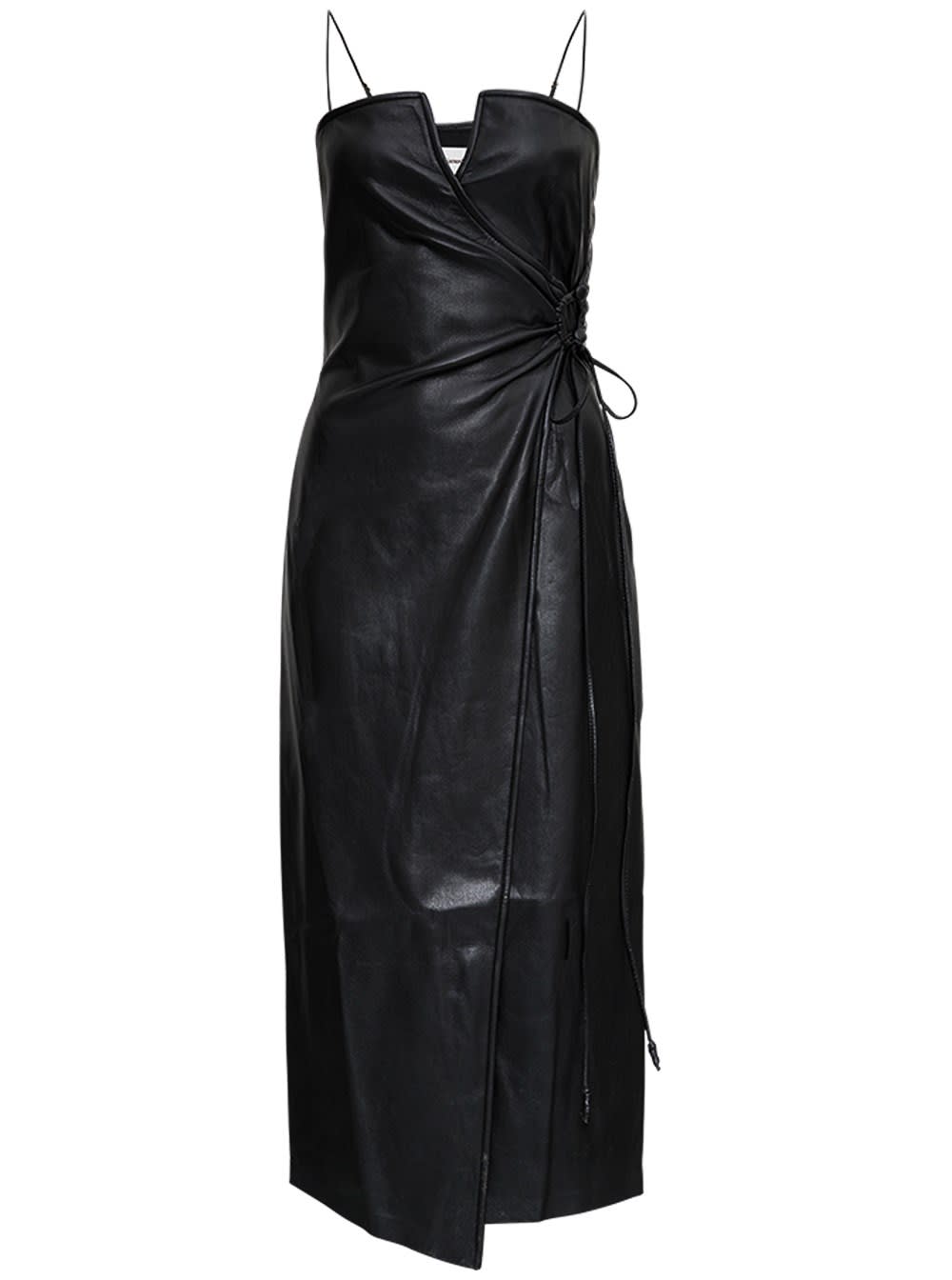 Nanushka Anubis Dress In Black Vegan Leather