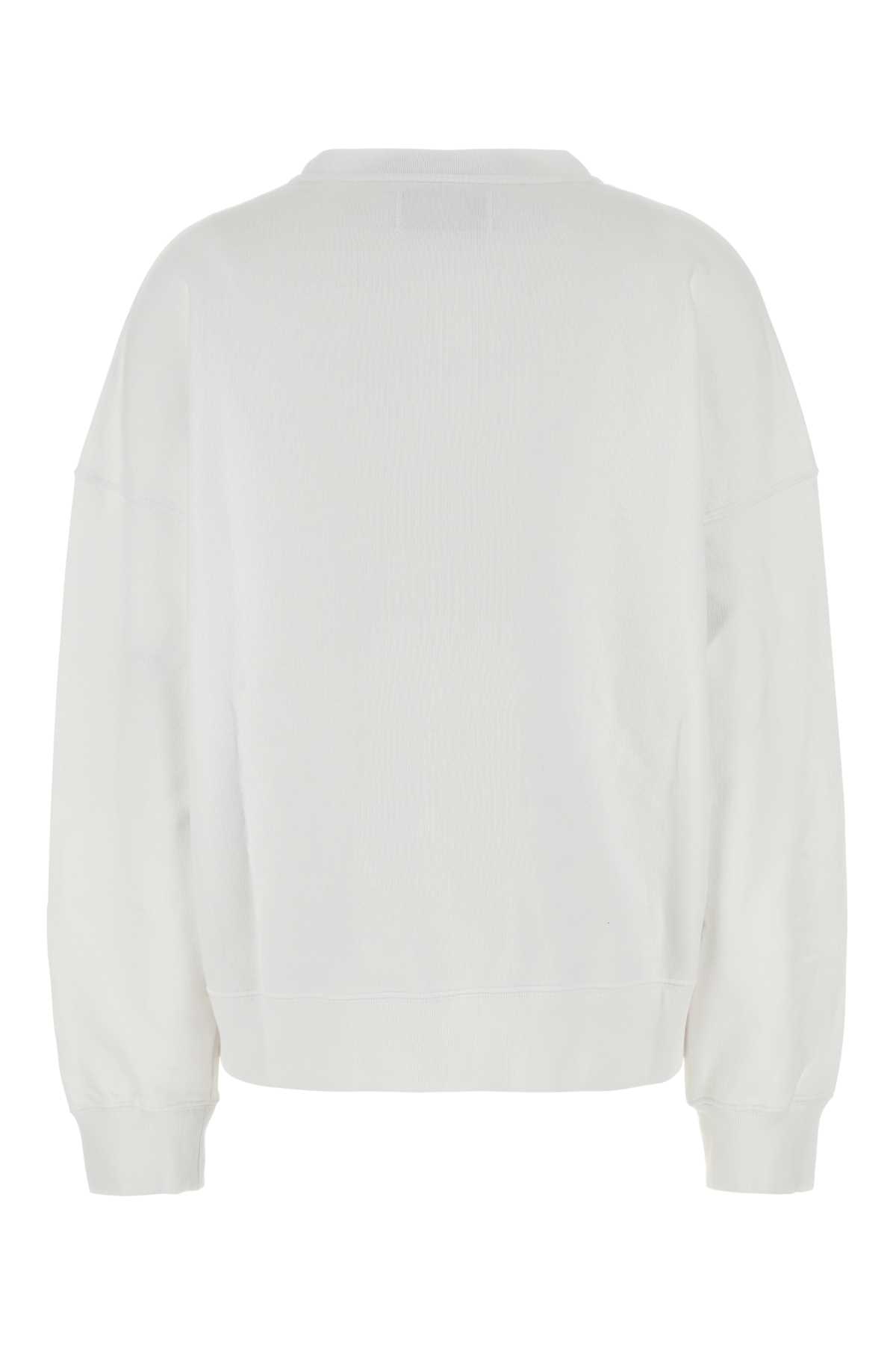 Golden Goose White Cotton Sweatshirt In Opticwhite