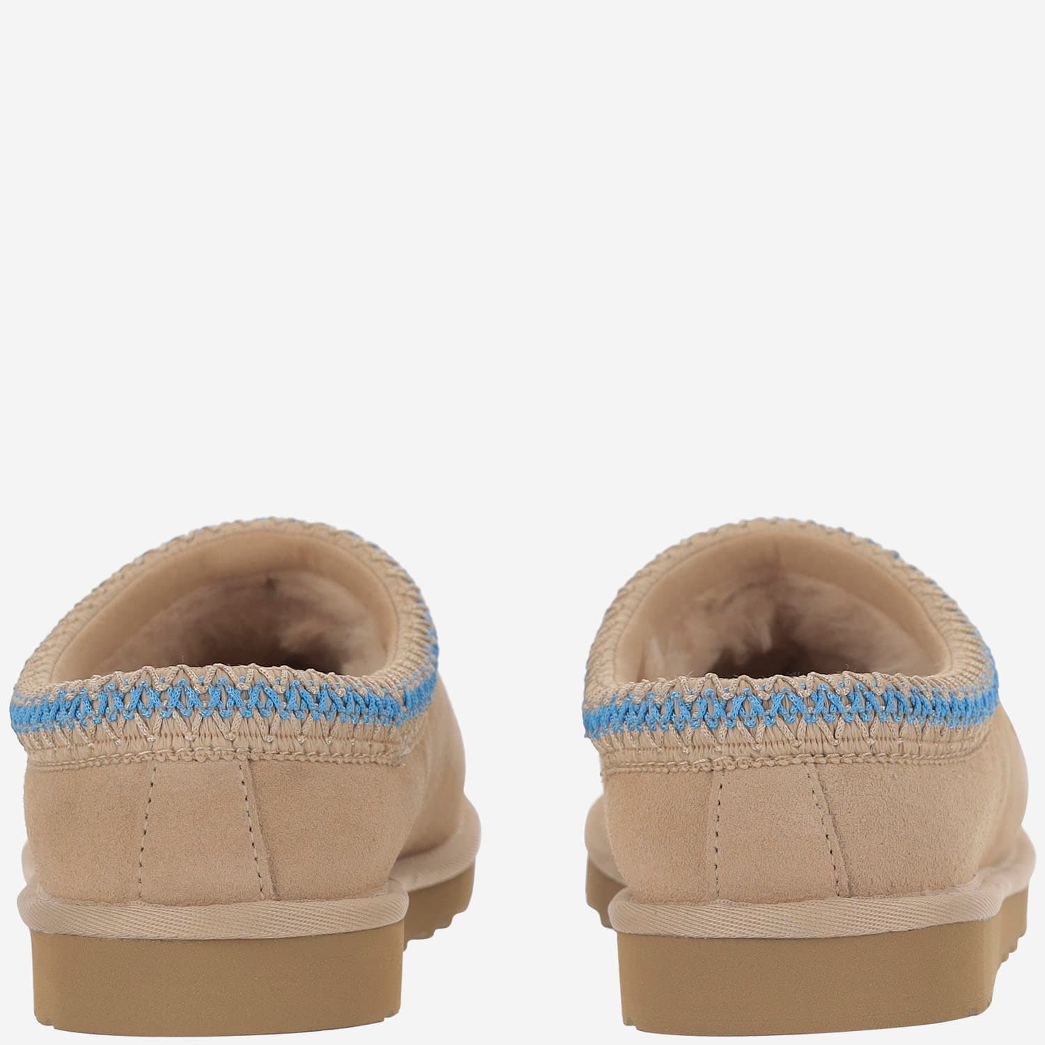 Ugg Tasman Suede Flat Mules In Neutral