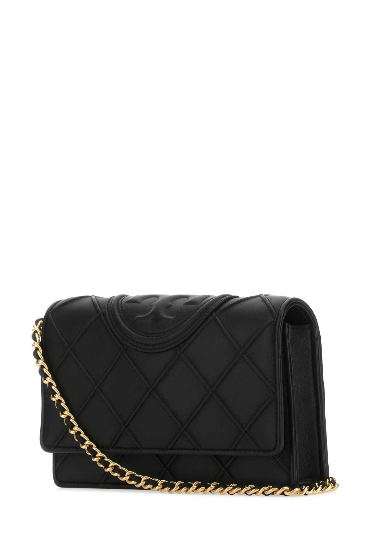 TORY BURCH BLACK LEATHER FLEMING CLUTCH 