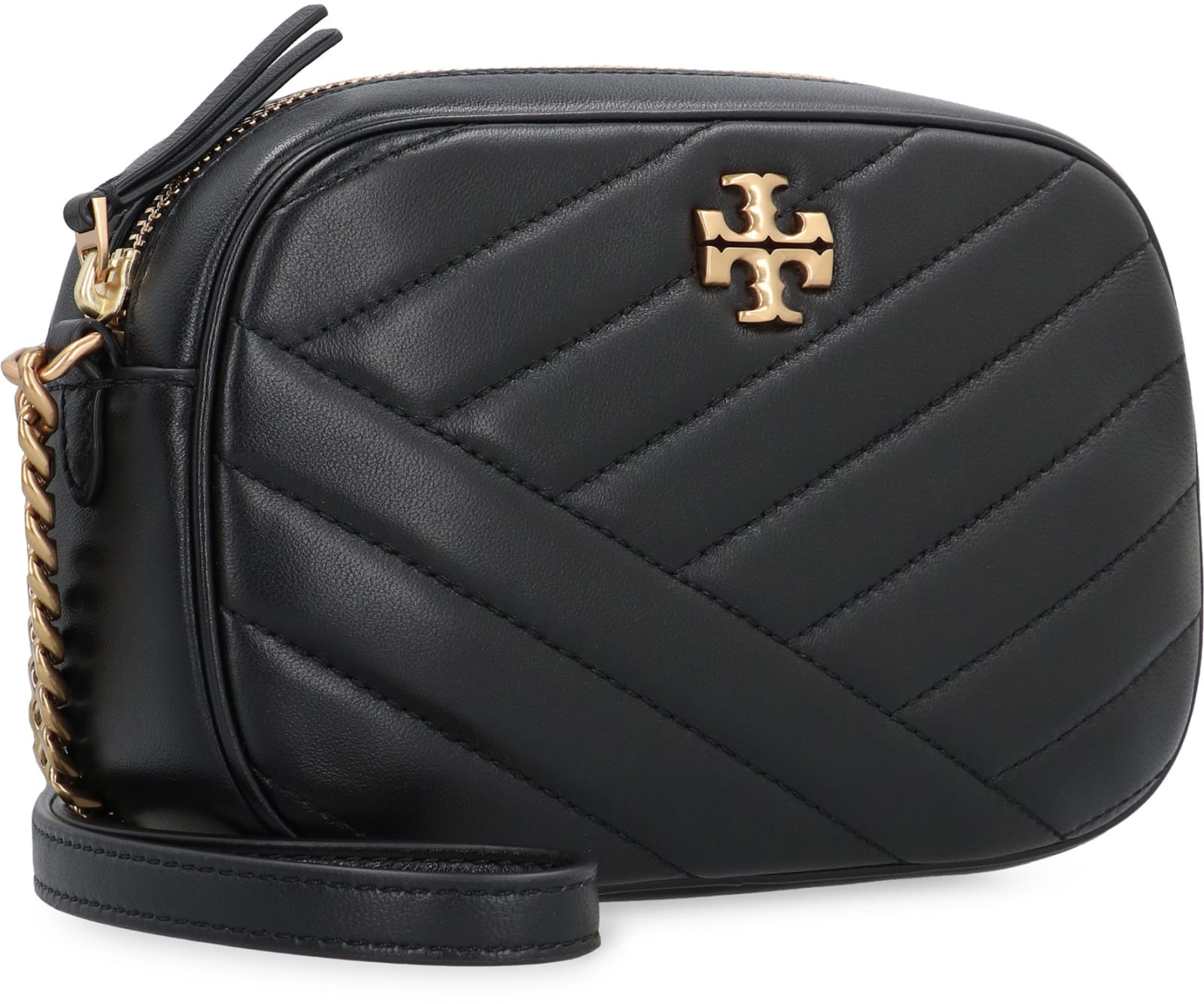 Shop Tory Burch Kira Leather Camera Bag In Nero