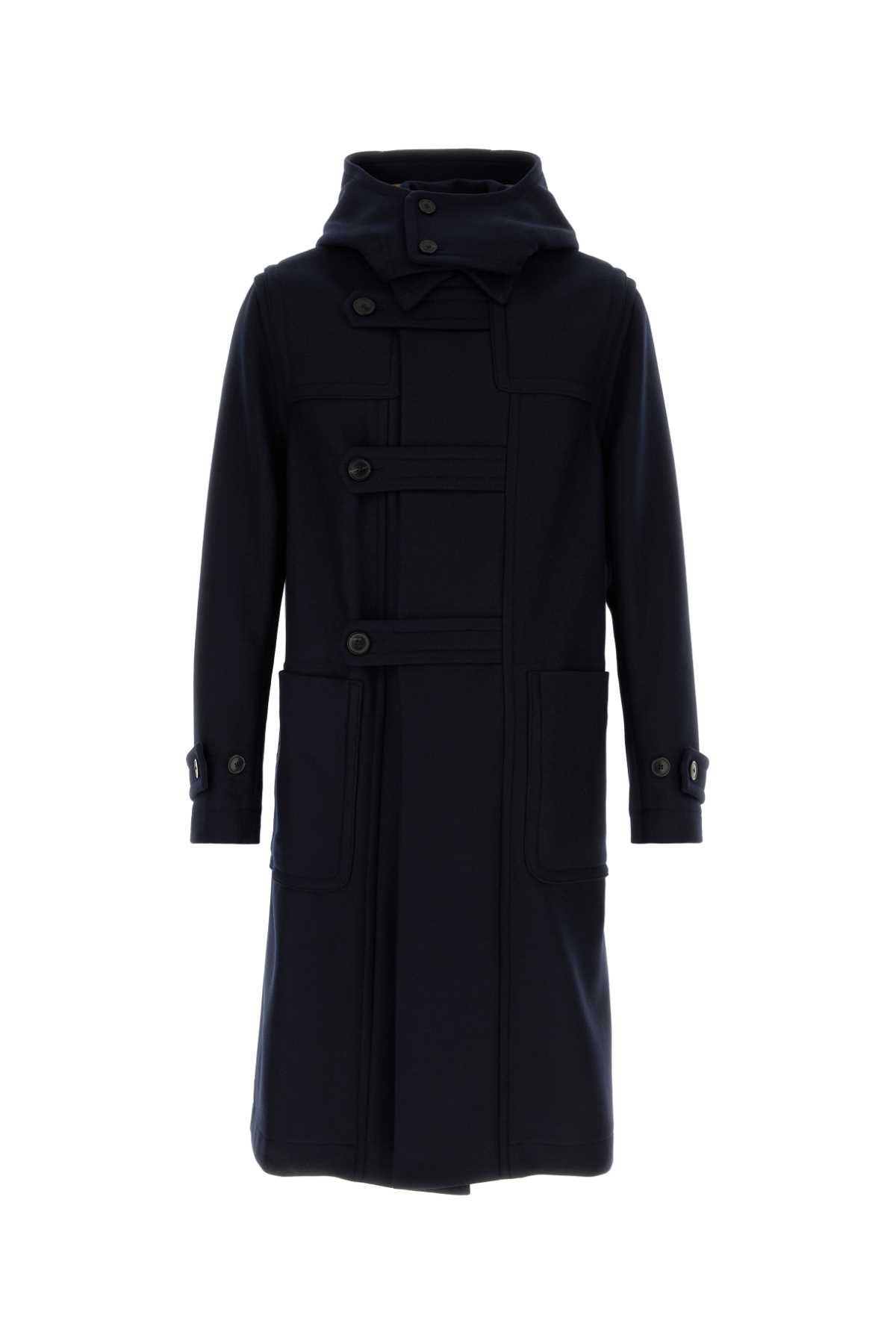 Shop Dries Van Noten Midnight Blue Blend Ragnar Coat In Navy