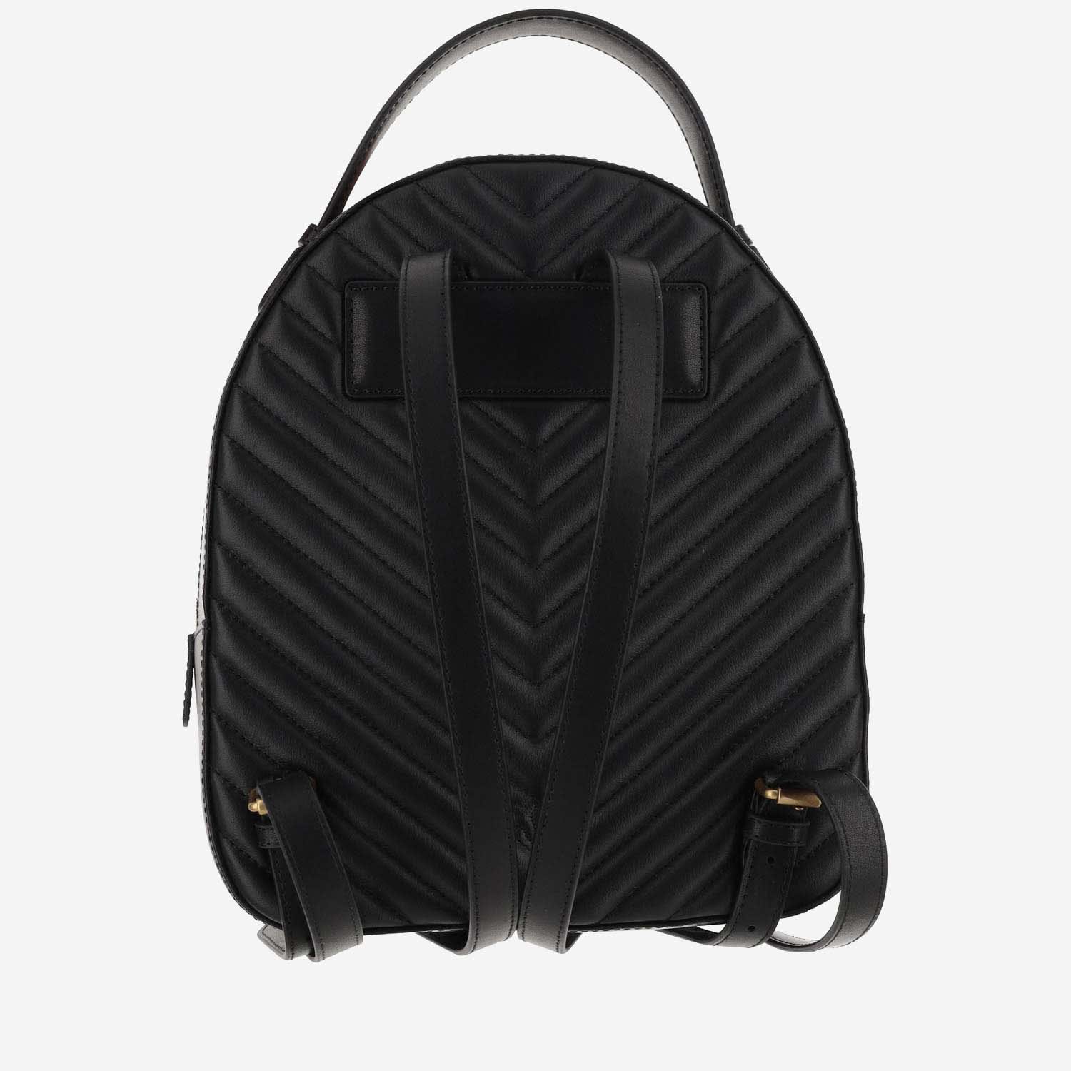 Shop Pinko Love Click Classic Chevron Backpack In Black