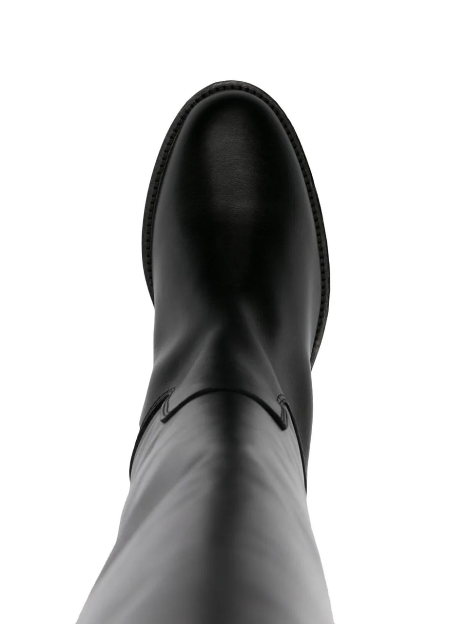 Shop Via Roma 15 Black Calf Leather Boots