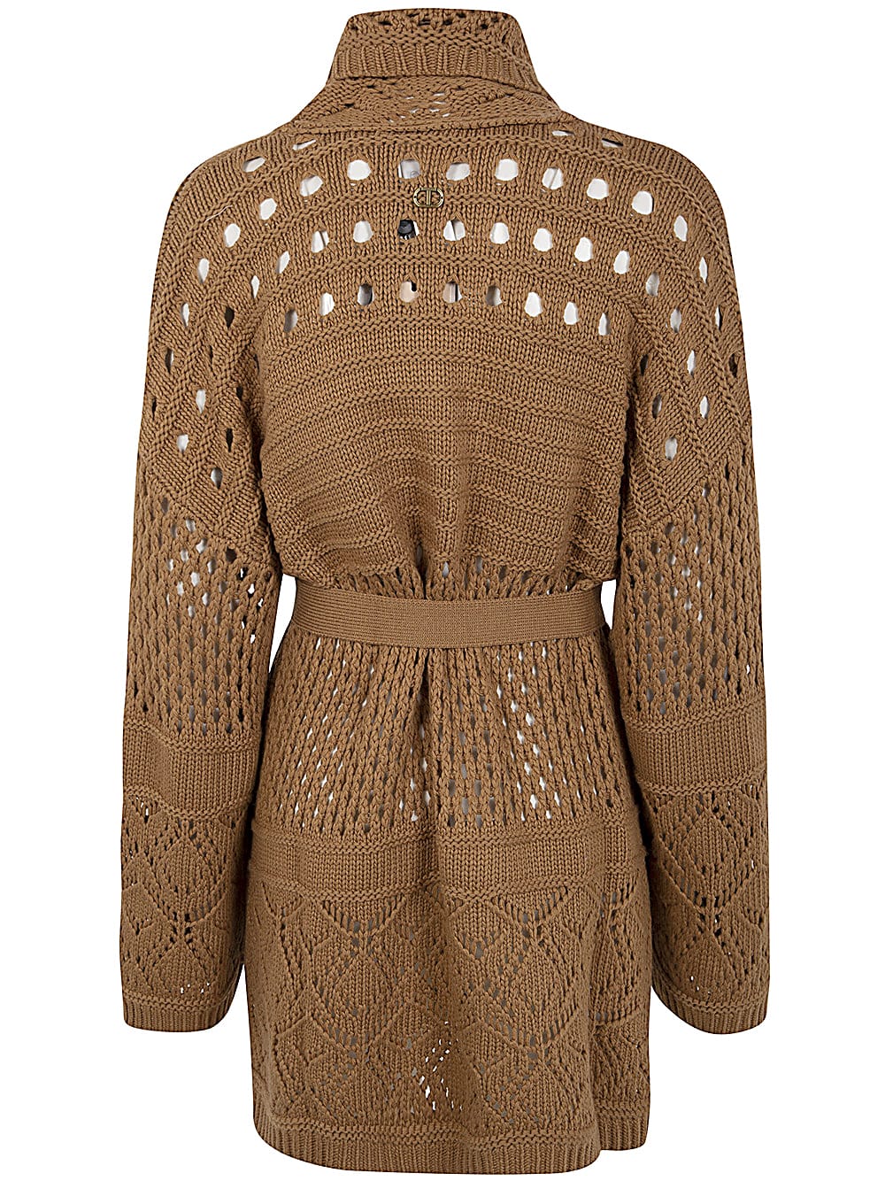 Shop Twinset Cardigan In Sandy Brown