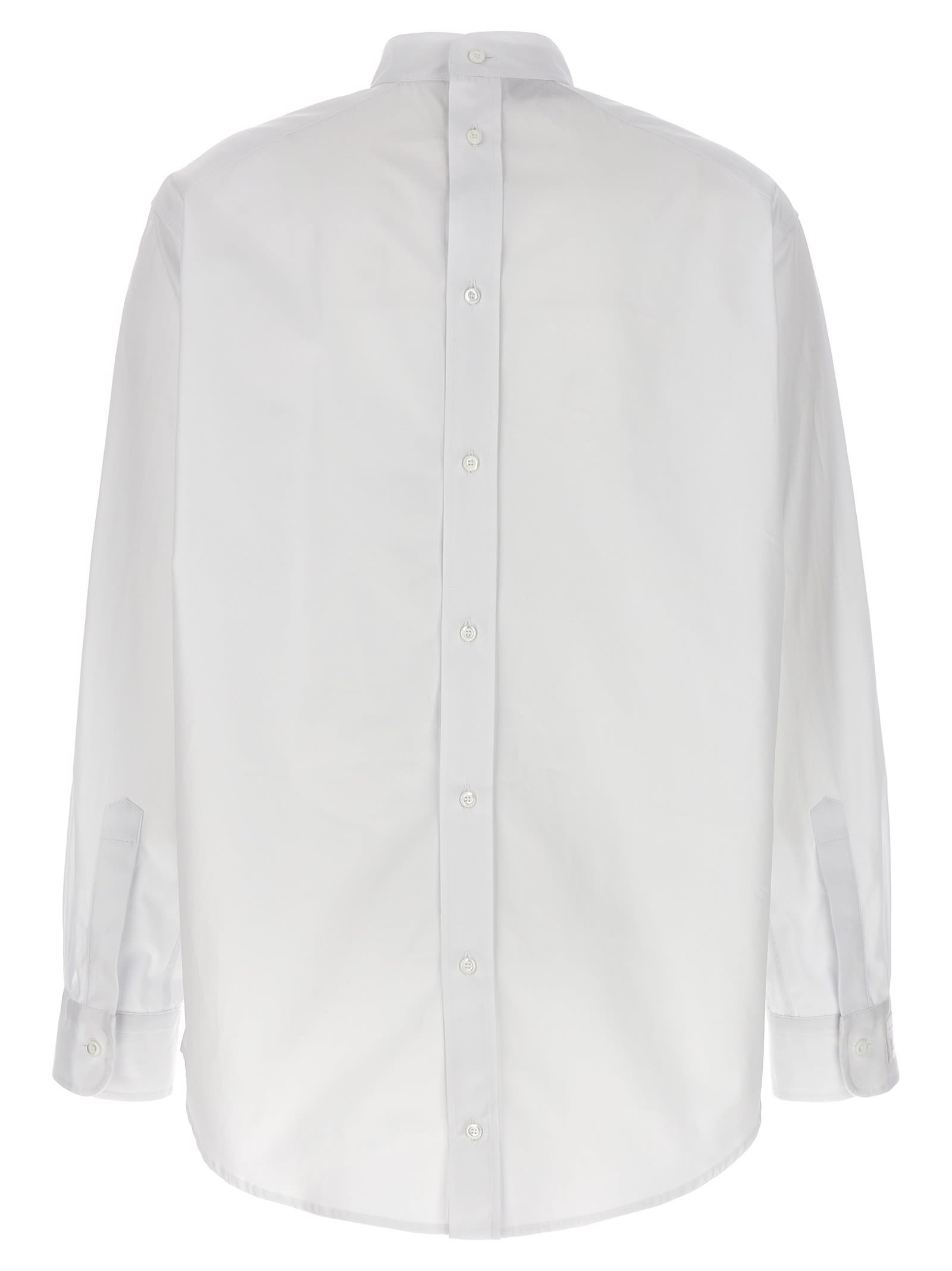 Shop Fendi Poplin Shirt In White