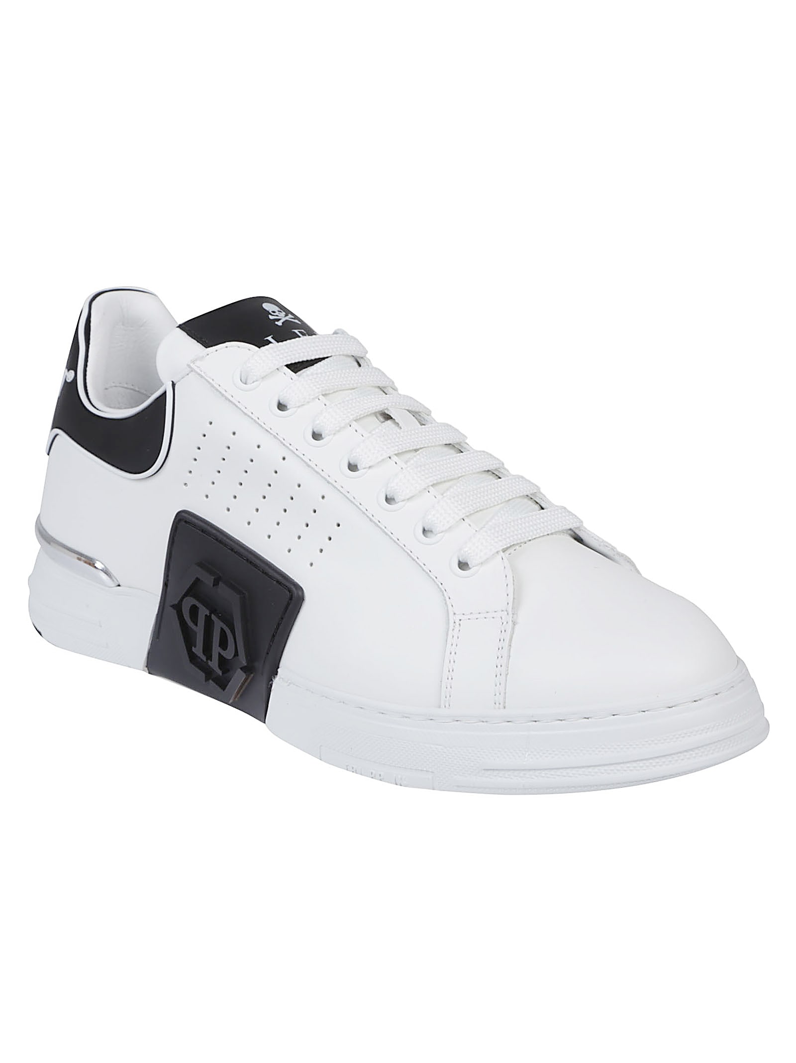 Philipp Plein Nappa Leather Sneakers Low Top Hexagon In Multi
